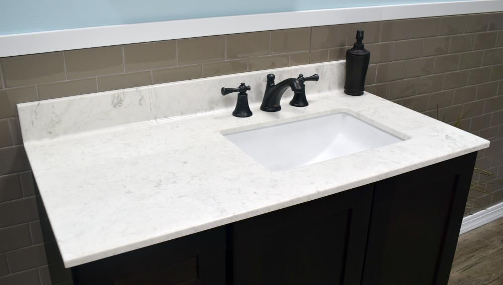 Cultured Marble Bathroom Vanity Top, 60 Bathroom Vanity Top With Right Offset Sink