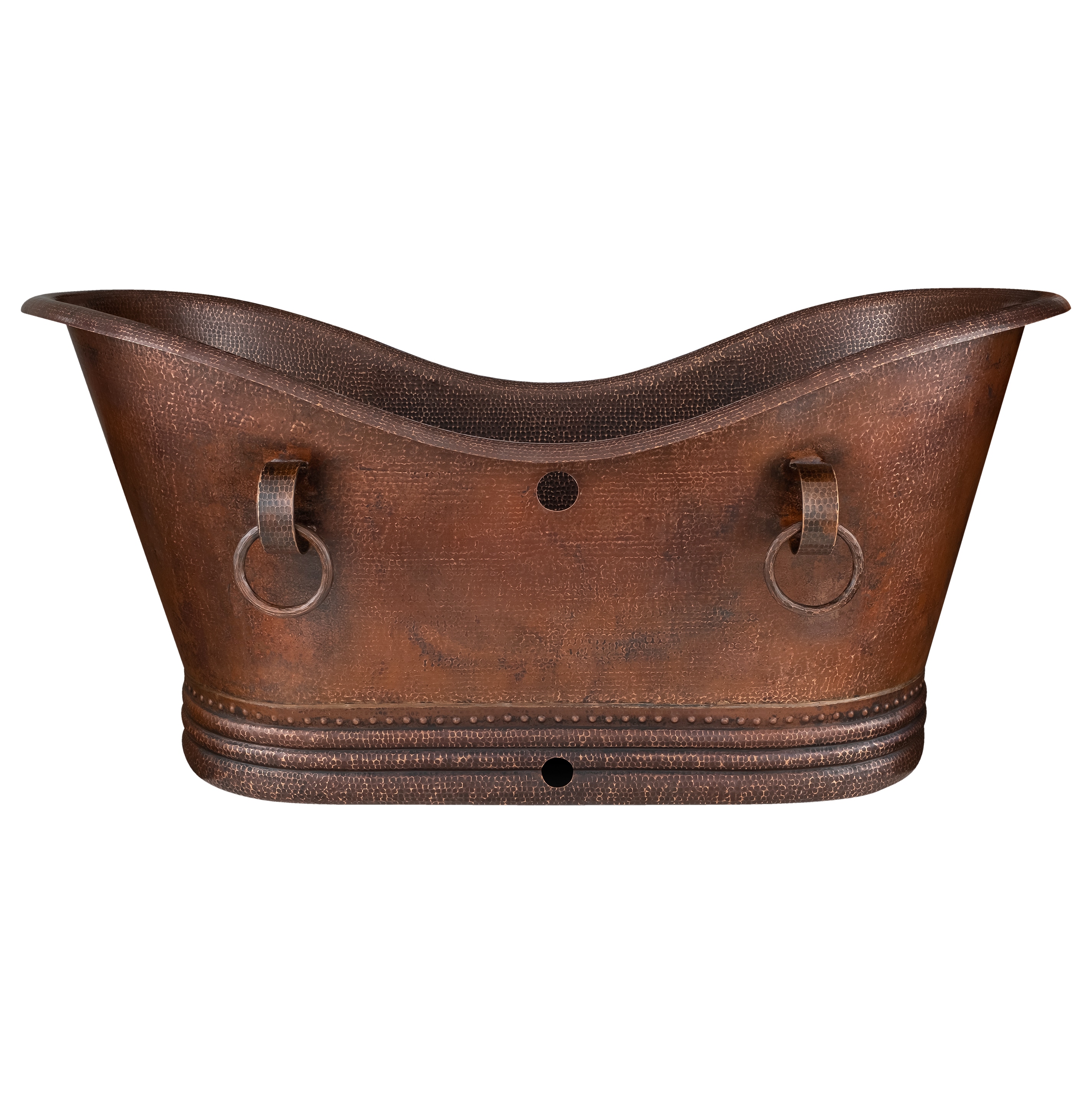 PREMIER COPPER PRODUCTS BTDR67DBOF Freestanding Bathtub 32-in x 60-in Oil-rubbed copper Copper Oval Freestanding Soaking bathtub ( Center Drain )