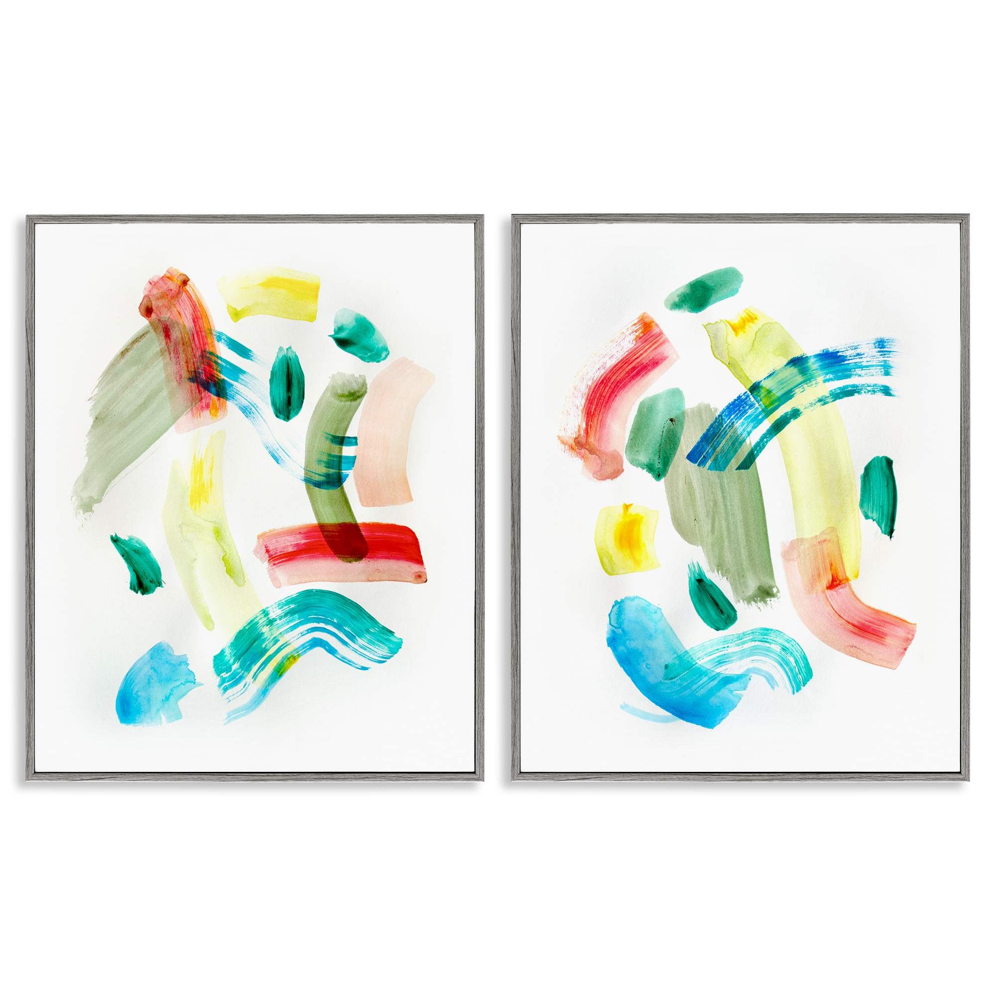 Stupell Industries B2-887-GFF-2PC-11X14 Macarana Abstract Hues 2 Piece Gray Framed Giclee Art Set By Gemma Bardot 11 x 14