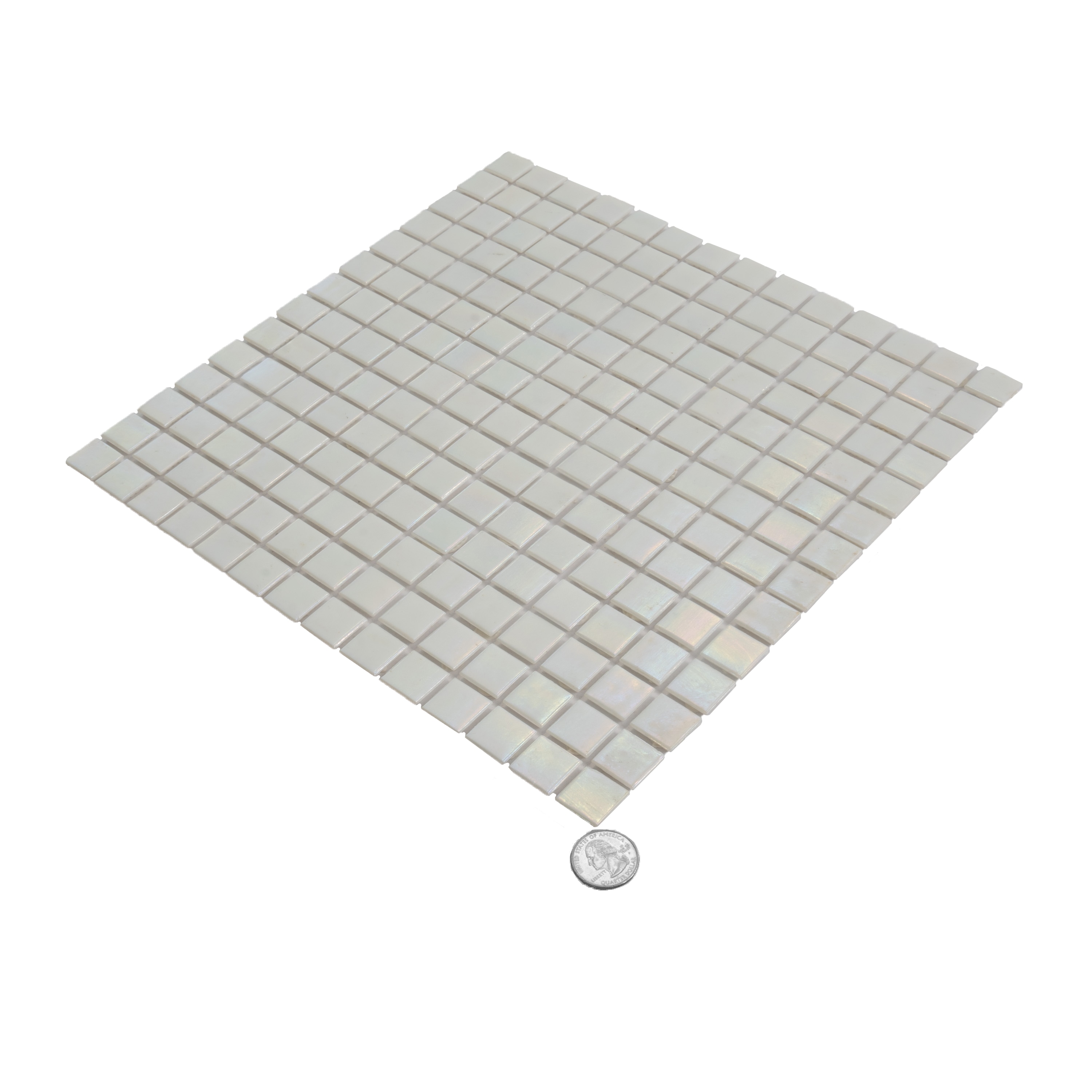 Nacreous 12" x 12" Iridescent White Glass Mosaic Tile