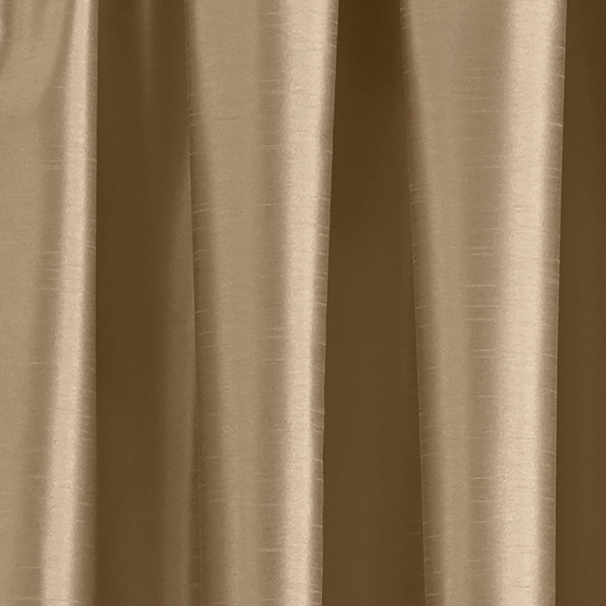 Gold Faux Silk Blackout Rod Pocket Curtain Panel