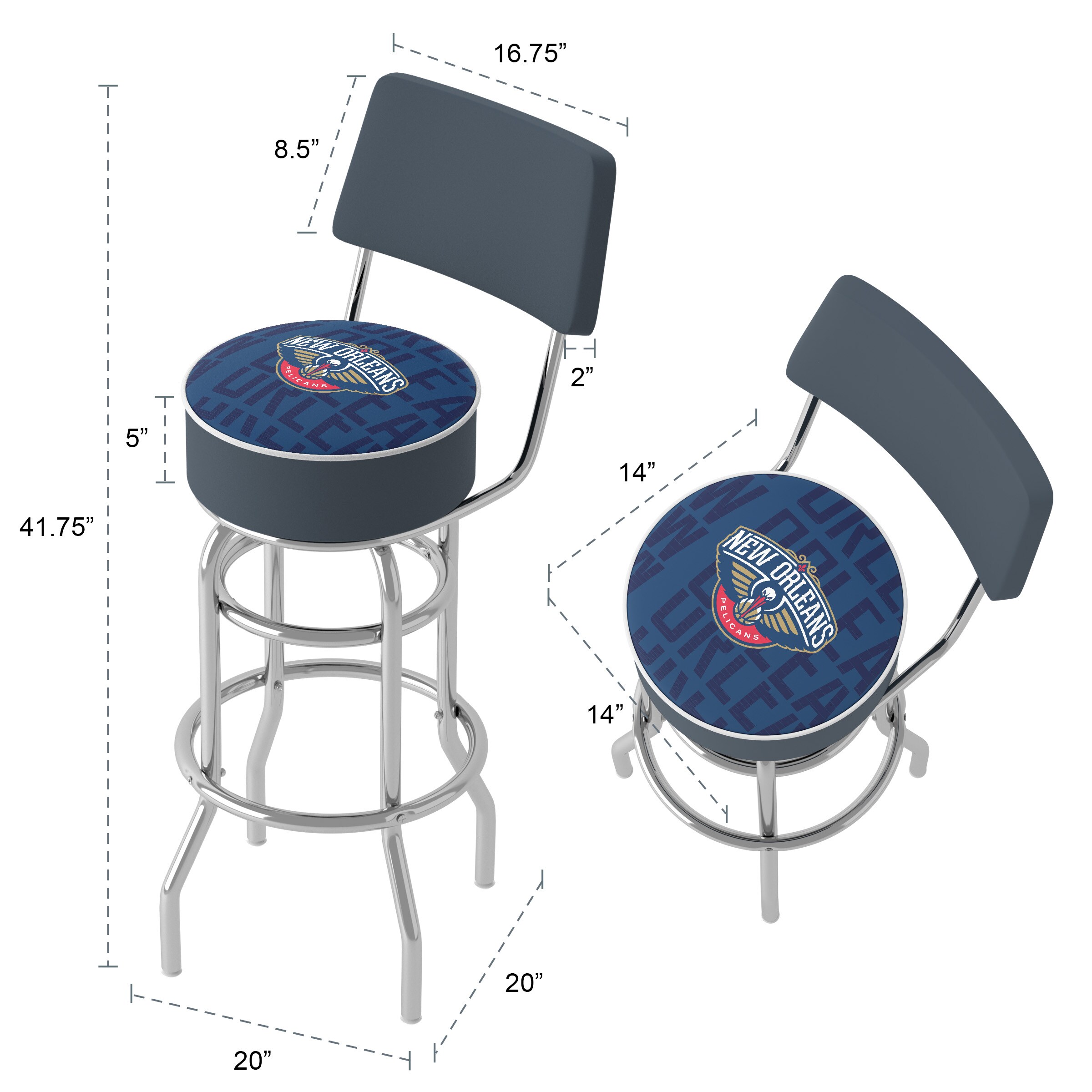 Trademark Gameroom NBA1100-NOP3-TWN stools - View #6