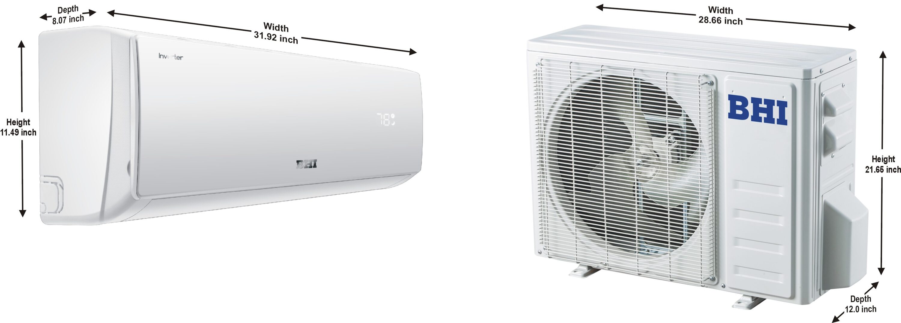 BHI Single Zone 12000-BTU 19 SEER Ductless Mini Split Air Conditioner Heat Pump Included with 25-ft Line Set 230-Volt BHI-12K230V-US-B Sansujyuku sansujyuku.com