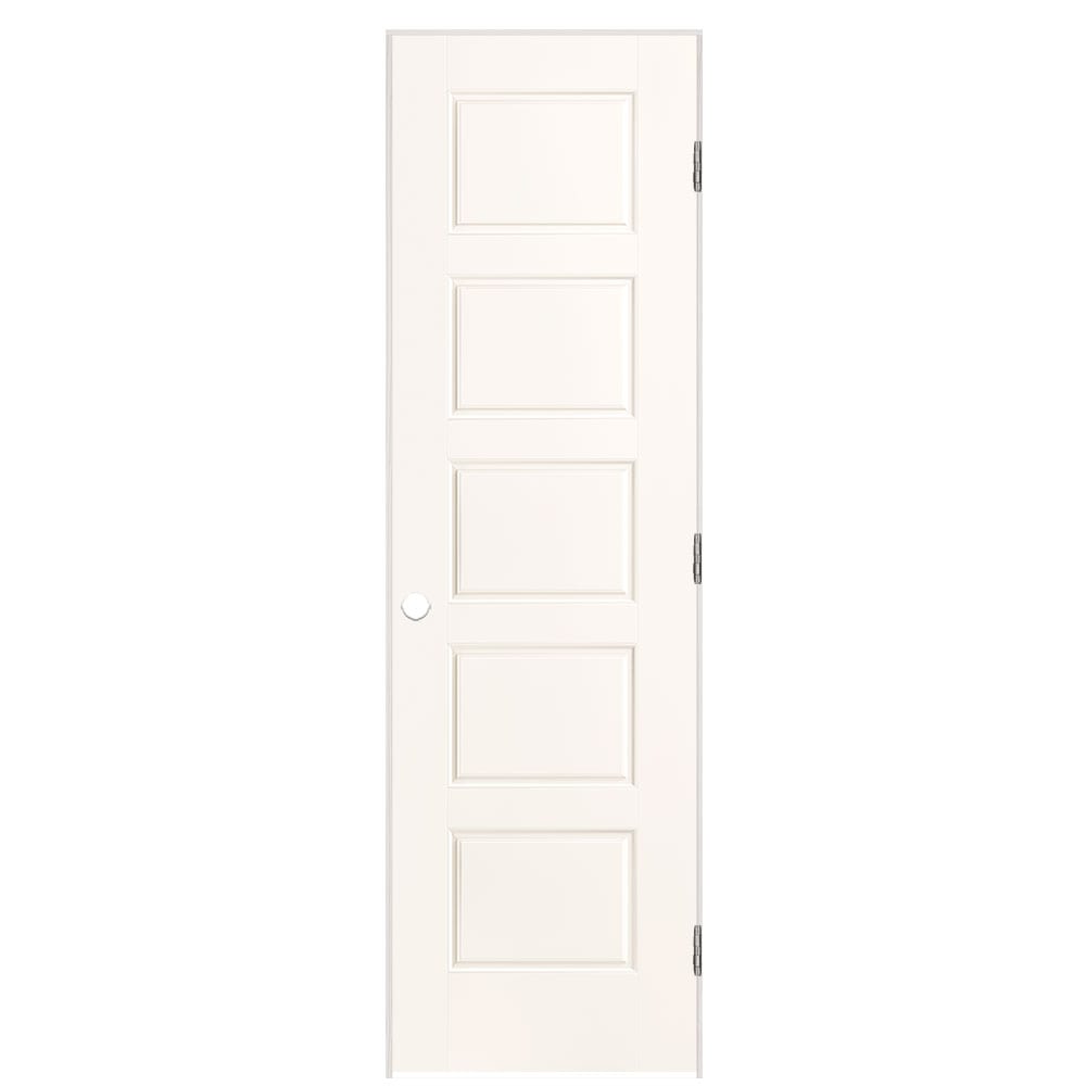 Masonite 24-in X 80-in Snowstorm Hollow Core 5-panel Equal Left Hand ...