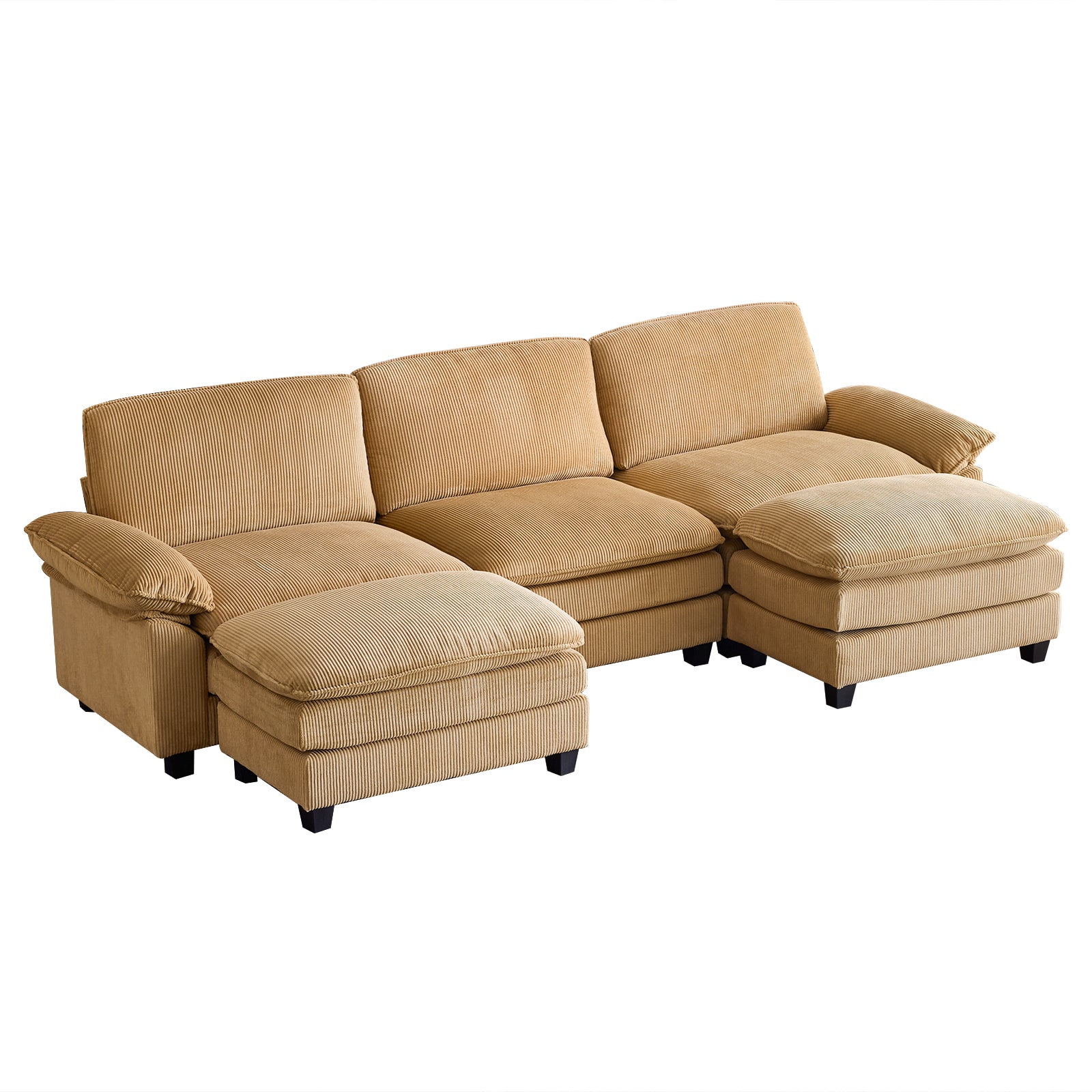 Outopee LO1G98000283X2+84 122.05-Inches Modern Kakhi Sectional