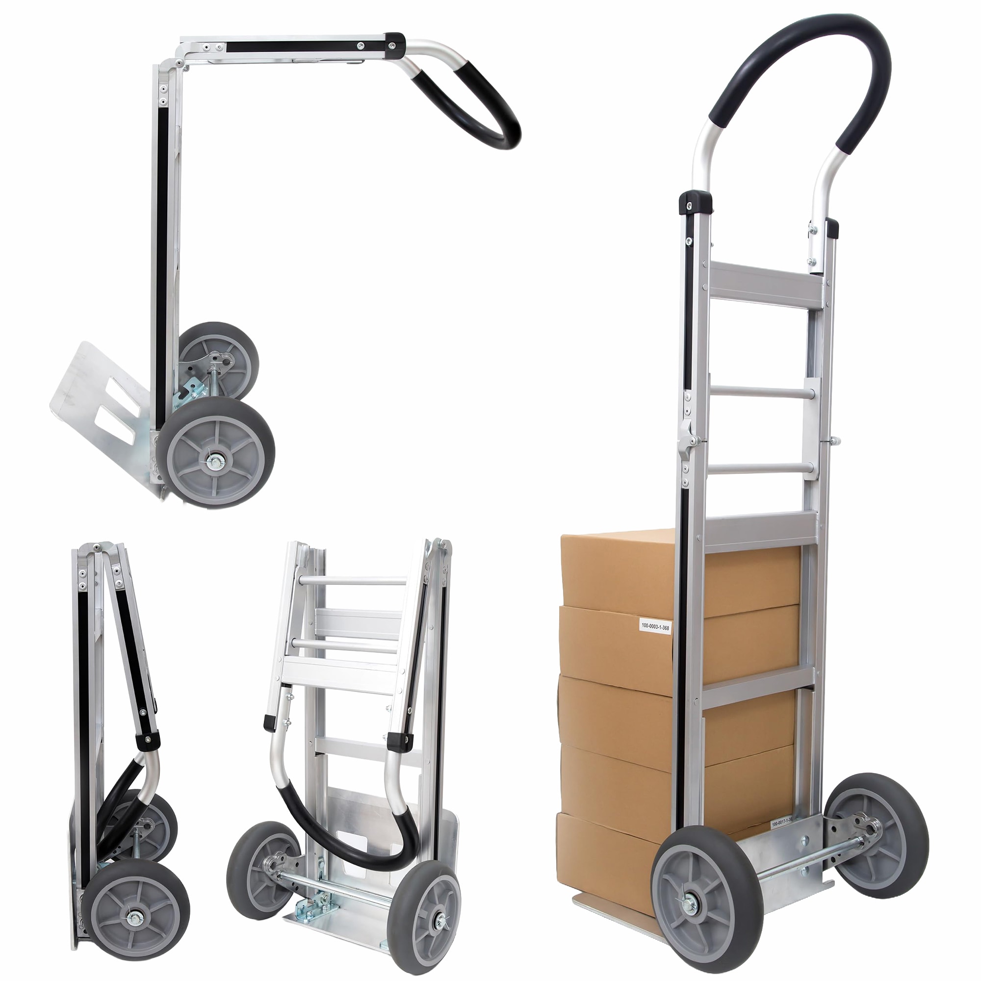 Olympia Tools  Aluminum Foldable Utility Shopping Cart w/ Wheels and Removable Bag