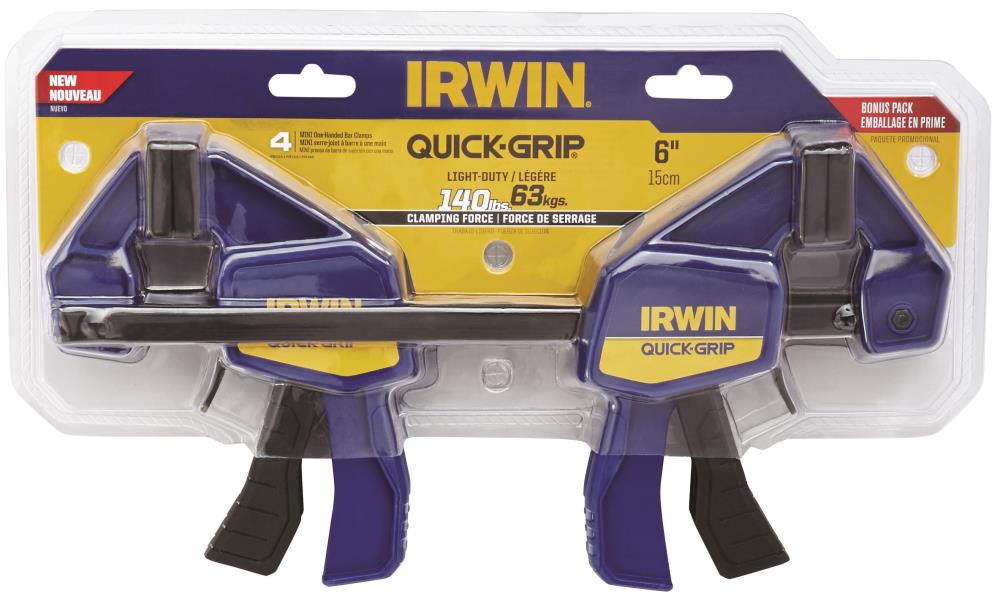 IRWIN QUICKGRIP 4Pack 6in MediumDuty One Handed Bar Clamp at