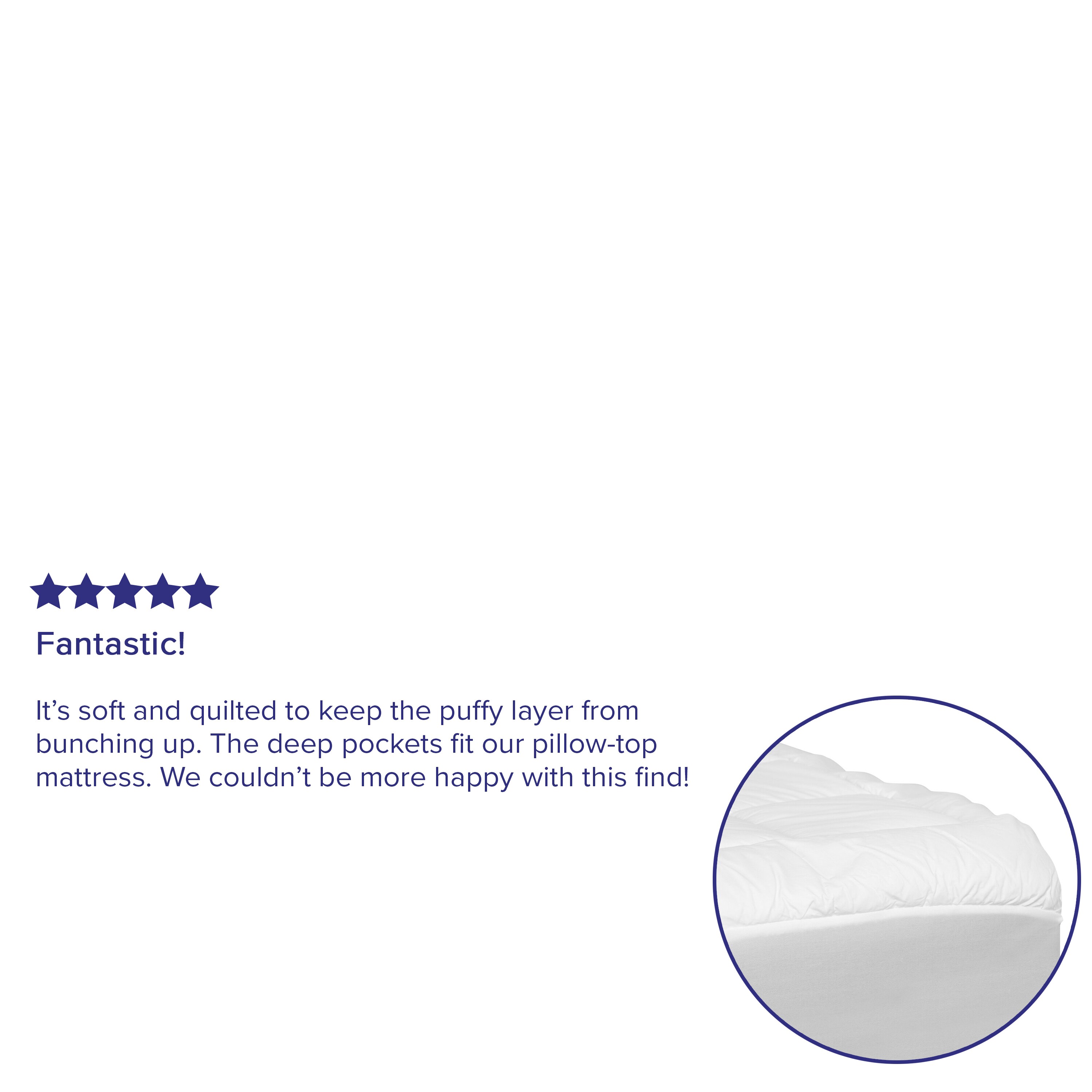 Flash Furniture 75-in D Polyester Full Hypoallergenic Mattress Cover in ...