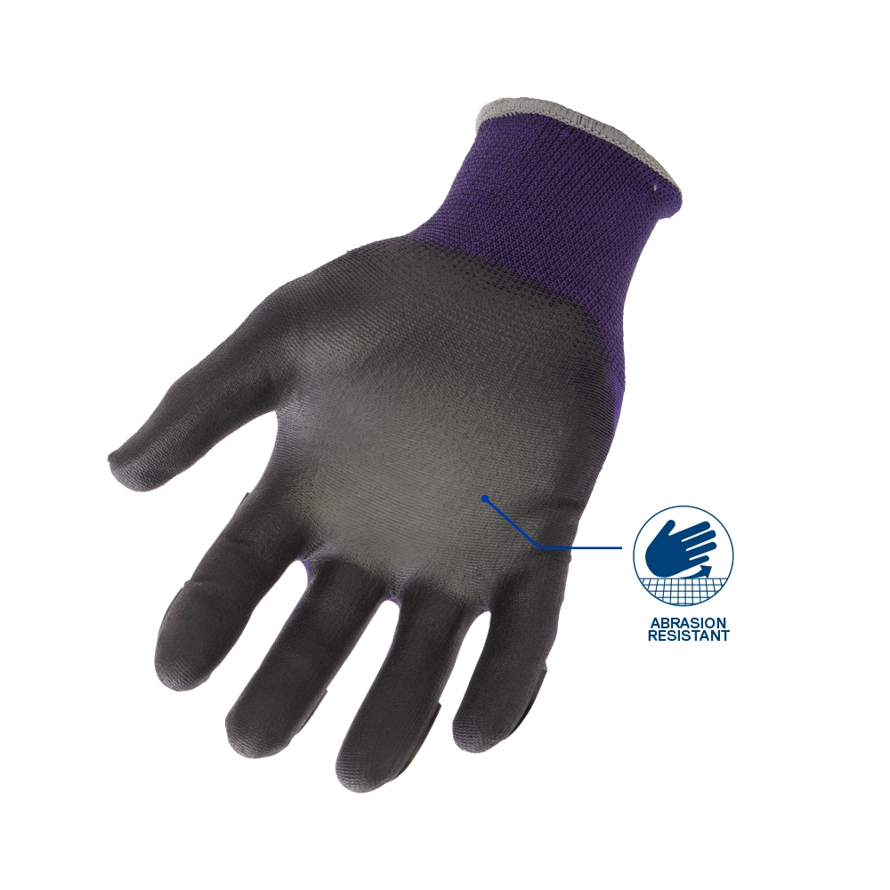 Kobalt Small/Medium Purple Polyurethane Dipped Nylon Demolition Gloves,  (1-Pair)