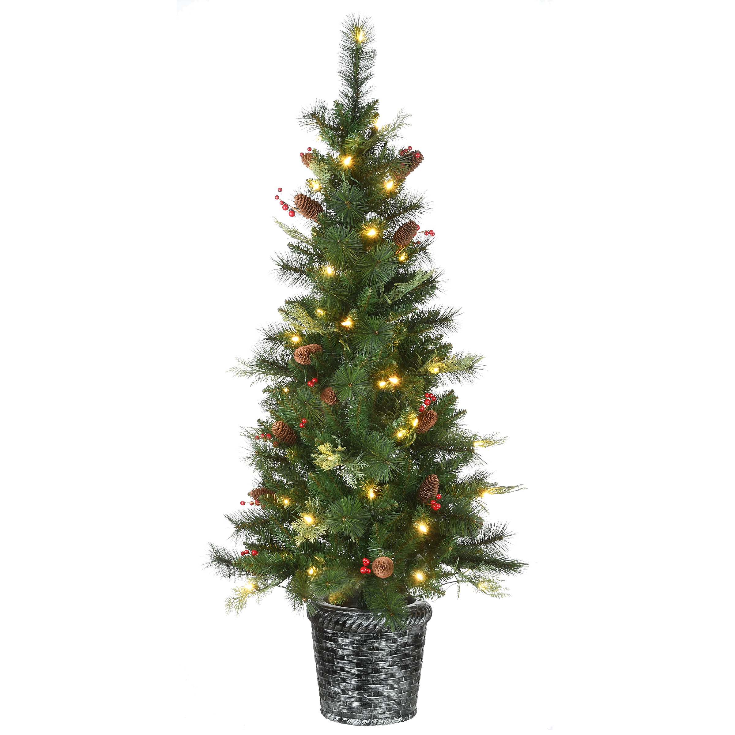 National Tree Company PEBZ64-306L-50 5-ft Pine Pre-lit Artificial Christmas Tree with White LED Lights