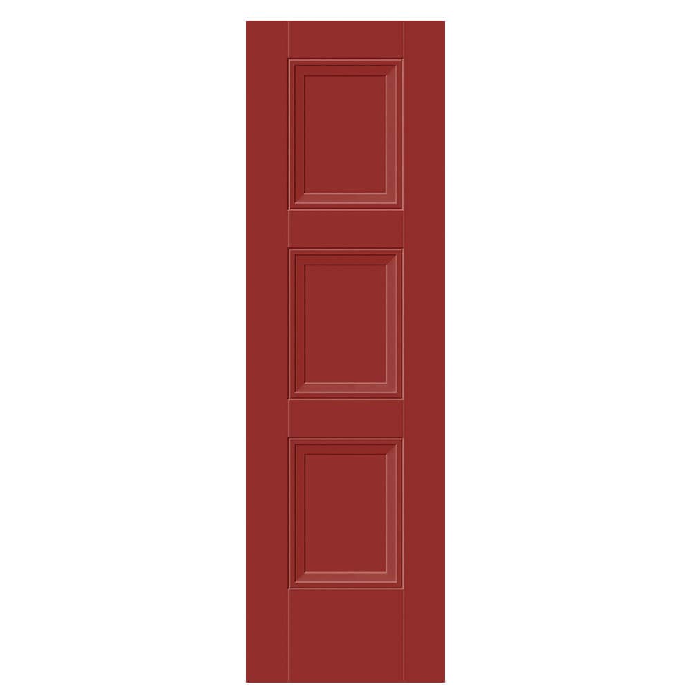 Masonite 1573267 Livingston 24-in x 80-in Barn Red 3-panel square Smooth Solid core Prefinished Molded composite Slab Door
