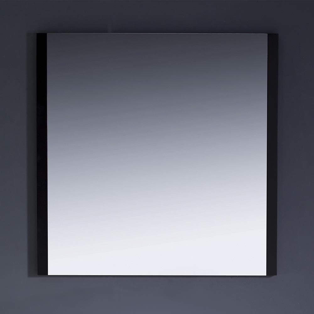 Espresso Wood Framed Square Bathroom Vanity Mirror