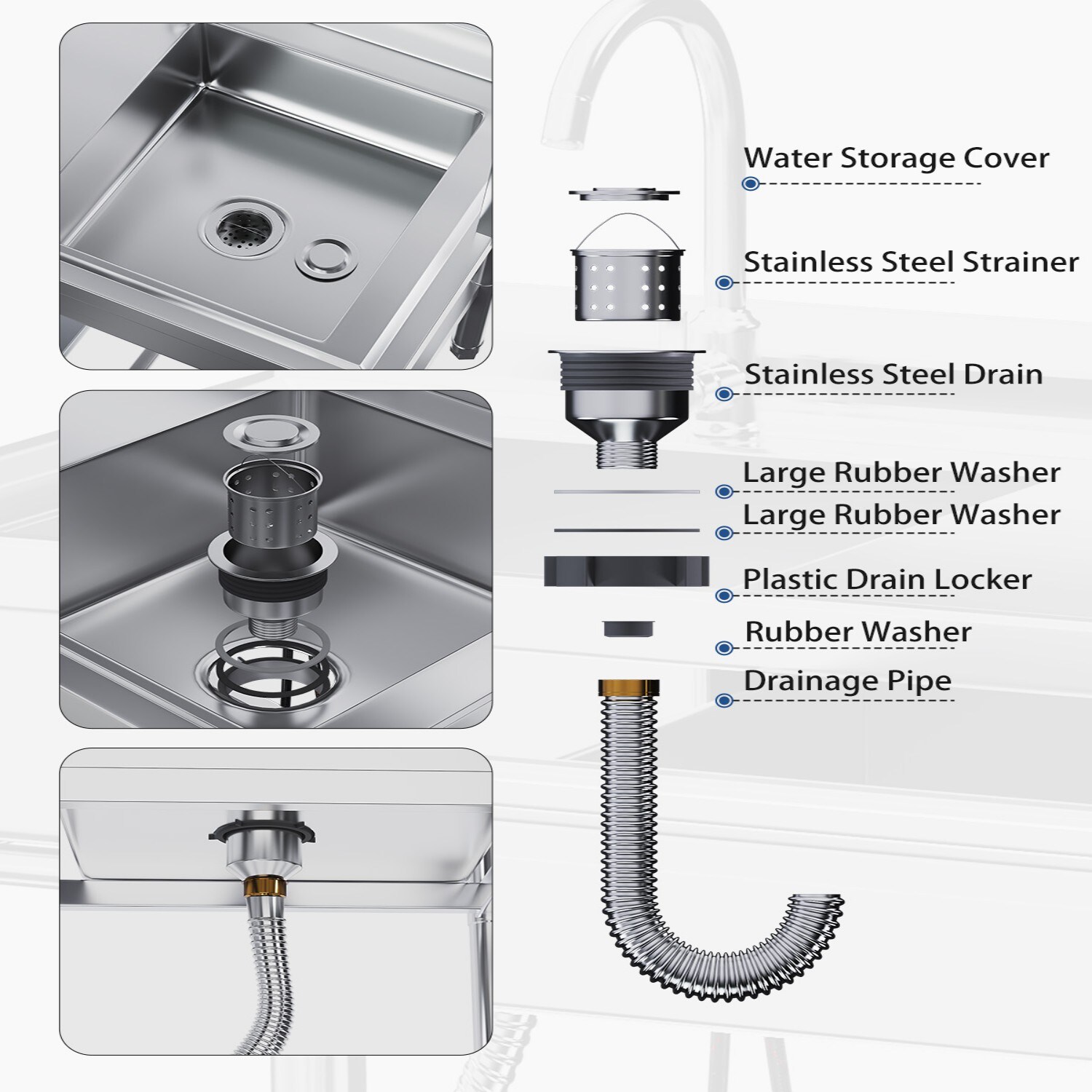 AECOJOY 16585SR-LS02 Kitchen-Sinks - View #5