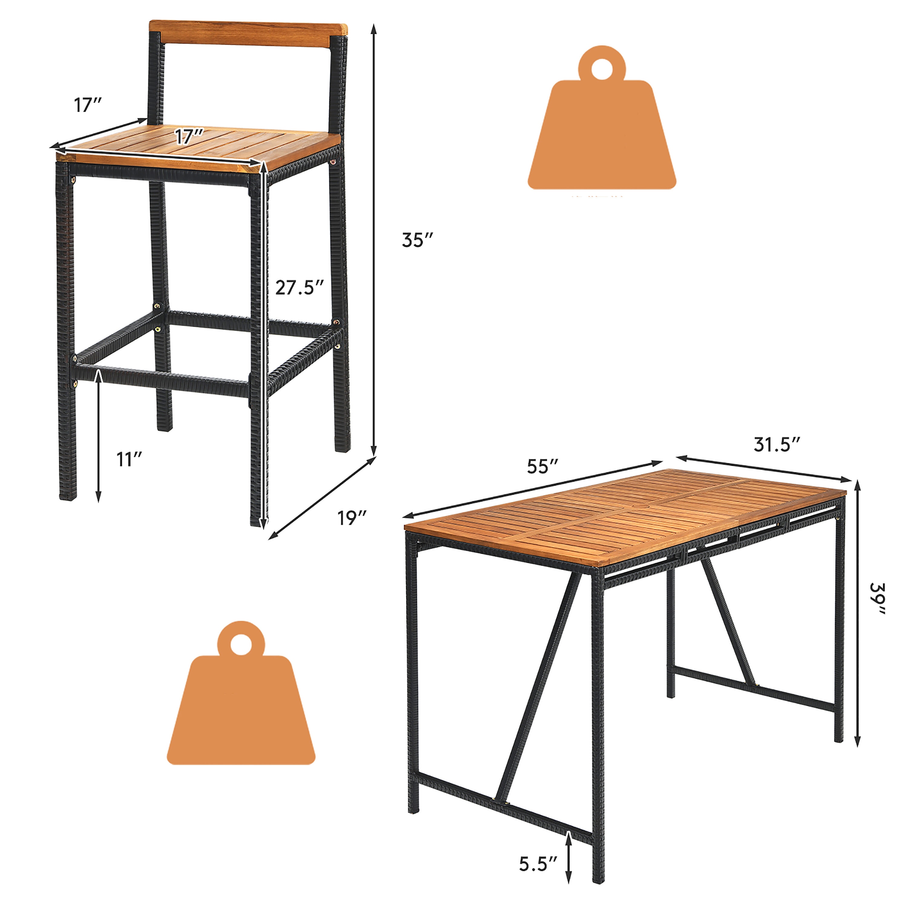 Costway HW68237+ Patio-Dining-Sets - View #6