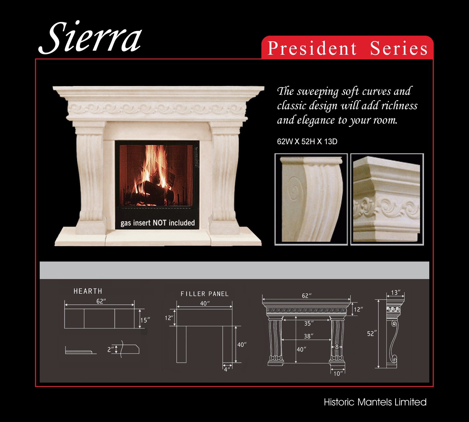 HISTORIC MANTELS LIMITED PS16000 Mantel-Surrounds-Pilasters - View #2