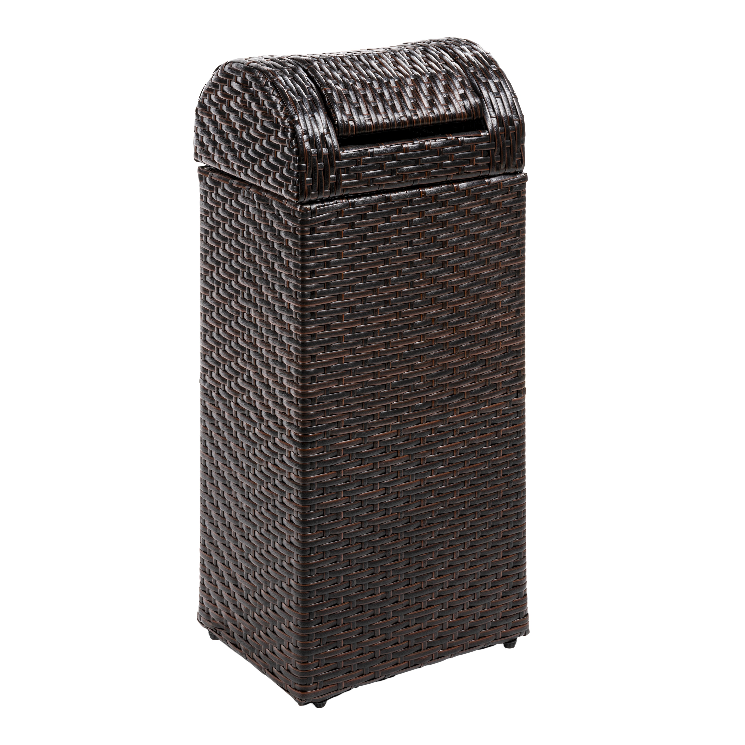 happimess HPM1201A 14.27 Gallon Brown Metal Indoor/Outdoor Kitchen Swing/Push Lid Trash Can