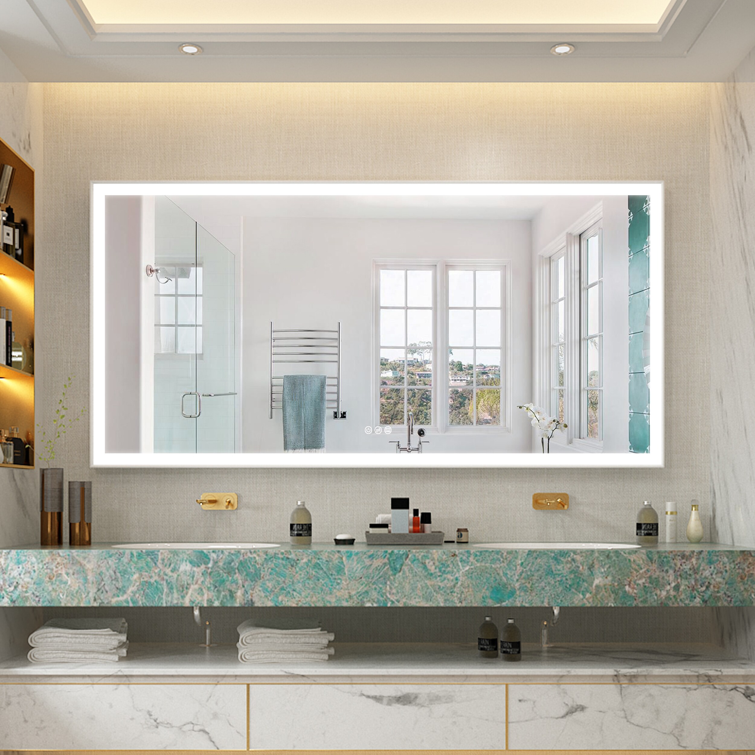 WELLFOR M1FM8442WT Framed-Bath-Mirrors - View #3