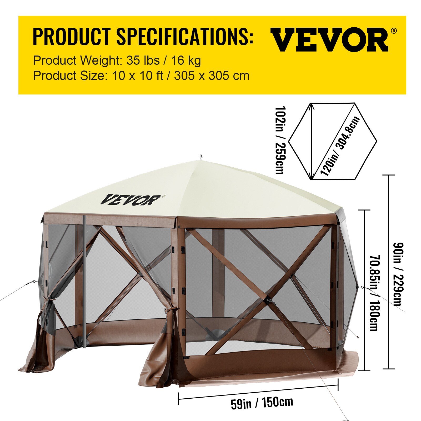 VEVOR MZY610FT10FT67P5KV0 Wood-Resin-Gazebos - View #8