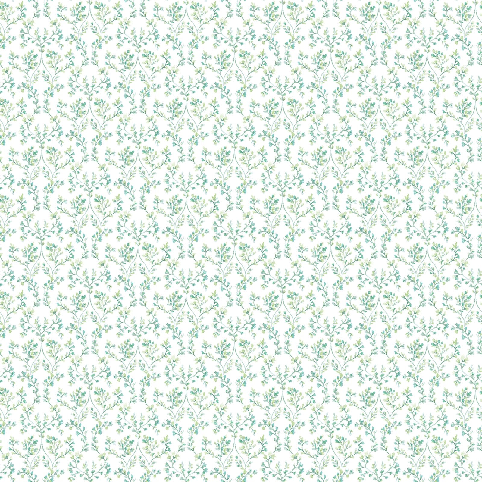 Galerie Small Prints Ogee Floral Green Wallpaper G56680