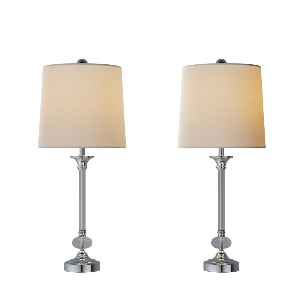 Hastings Home Lamps Modern Contemporary Led Lamp Set With Off-white 