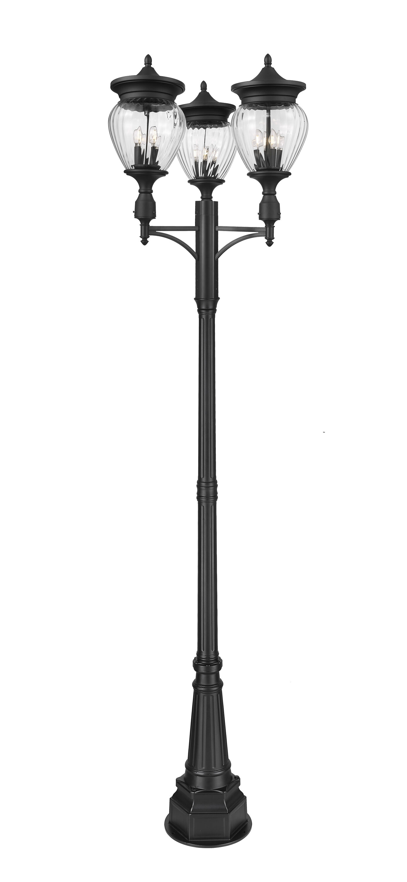 Z-Lite 5016PHBR-3-564P-BK Complete-Post-Lights - View #5