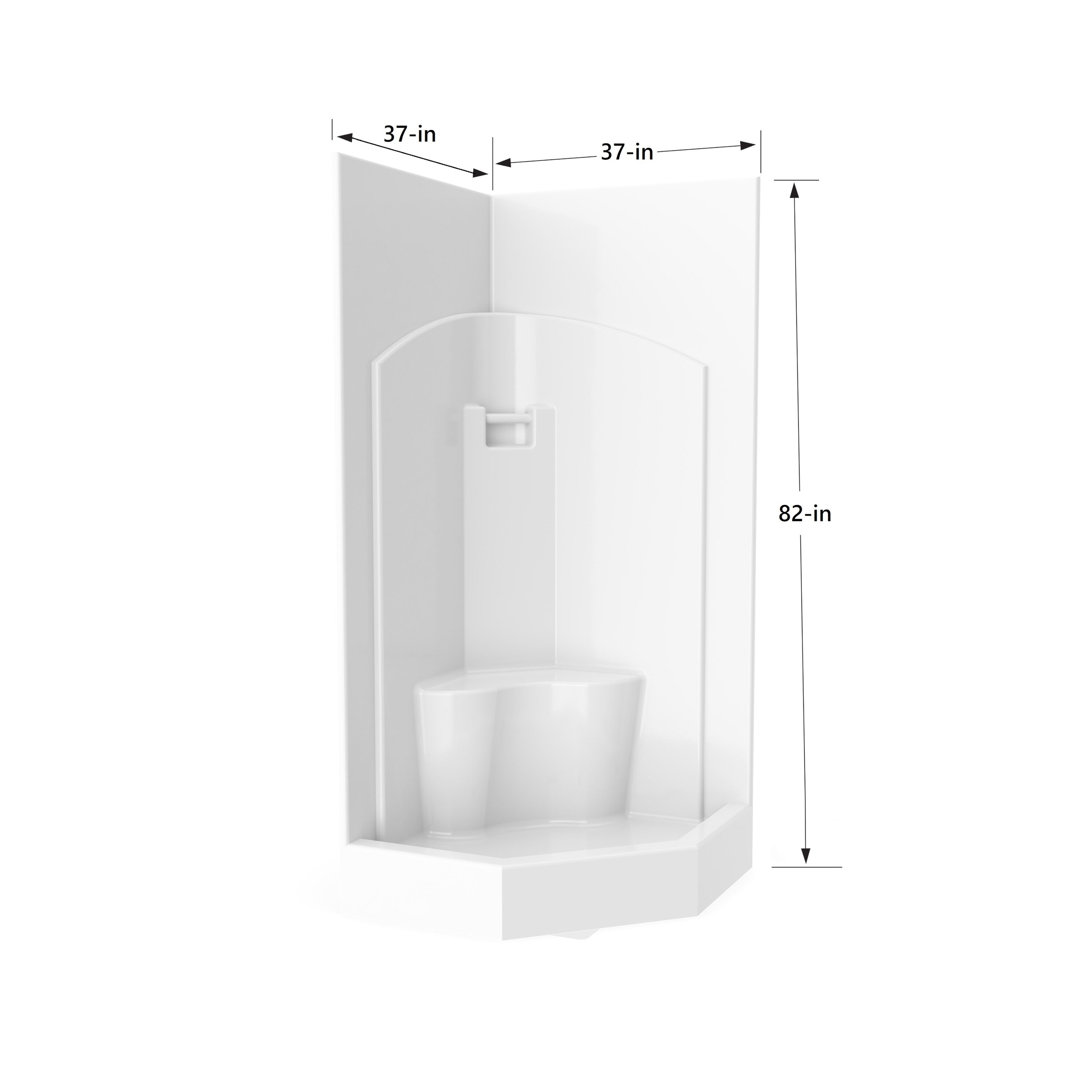 Laurel Mountain LM3636NAWHT Alcove-Shower-Kit - View #6