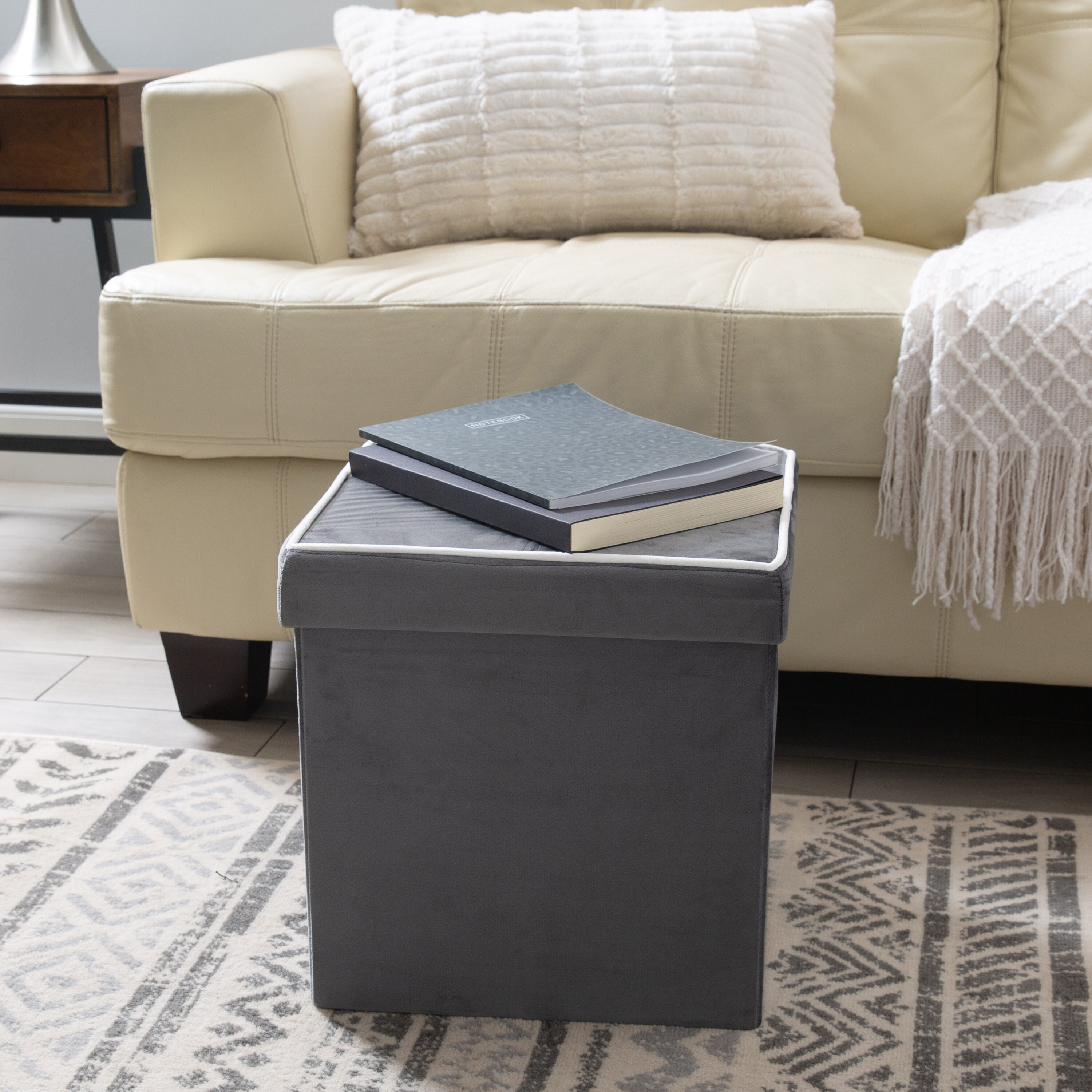 Simplify F-0629-GREY Indoor-Ottomans - View #3