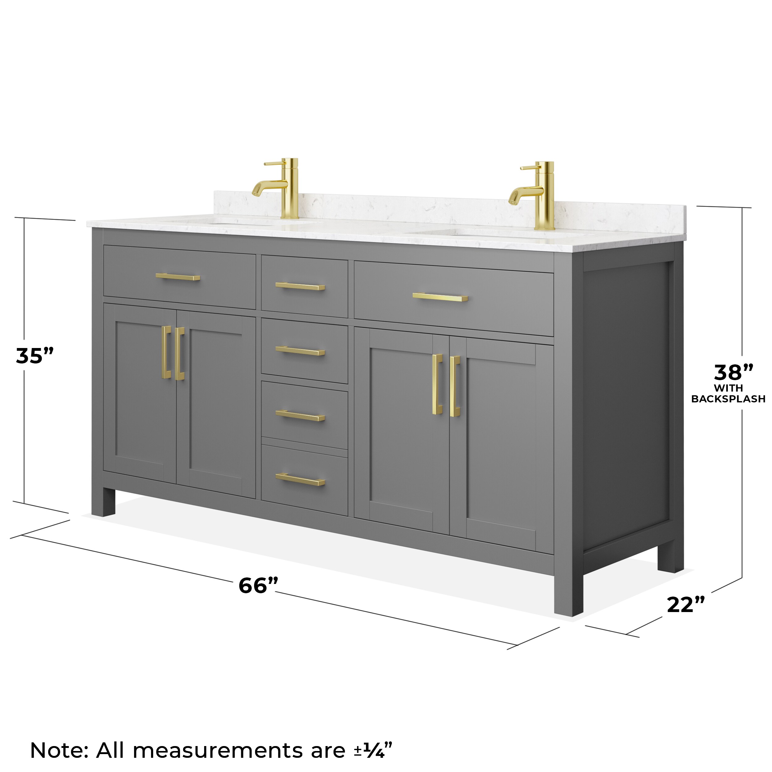 Wyndham Collection WCG242466DGGCCUNSMXX Bath-Vanity-Combo - View #5
