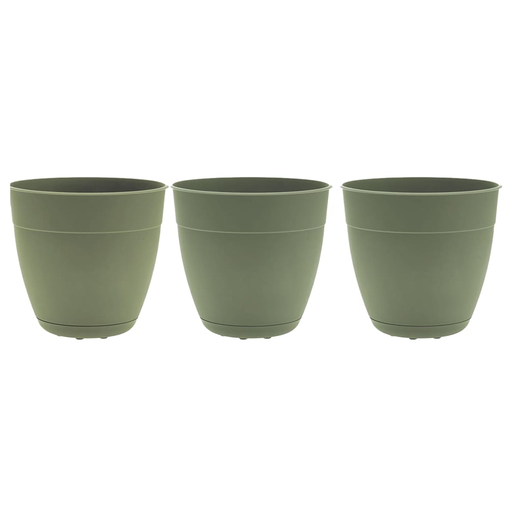 Bloem  3-Pack 20-in W x 18.23-in H Living Green Recycled Plastic Traditional Indoor/Outdoor Planter Different Sizes