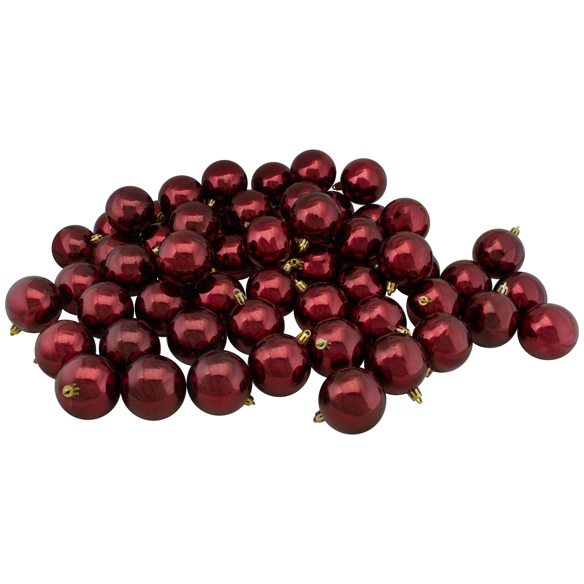 Northlight 32282257 60 -Pack Red Ball Standard Indoor Ornament set Shatterproof