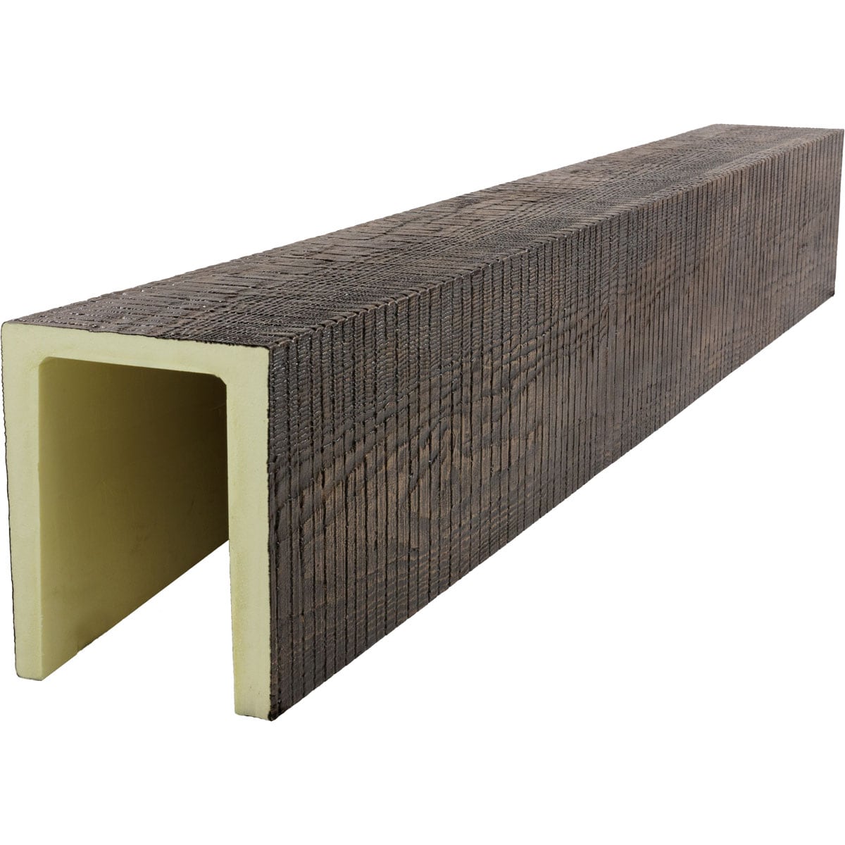 Ekena Millwork 2382587 1-in x 3-1/2-in x 24-ft Kona Brown Finished Urethane U-Shaped Decorative Beam