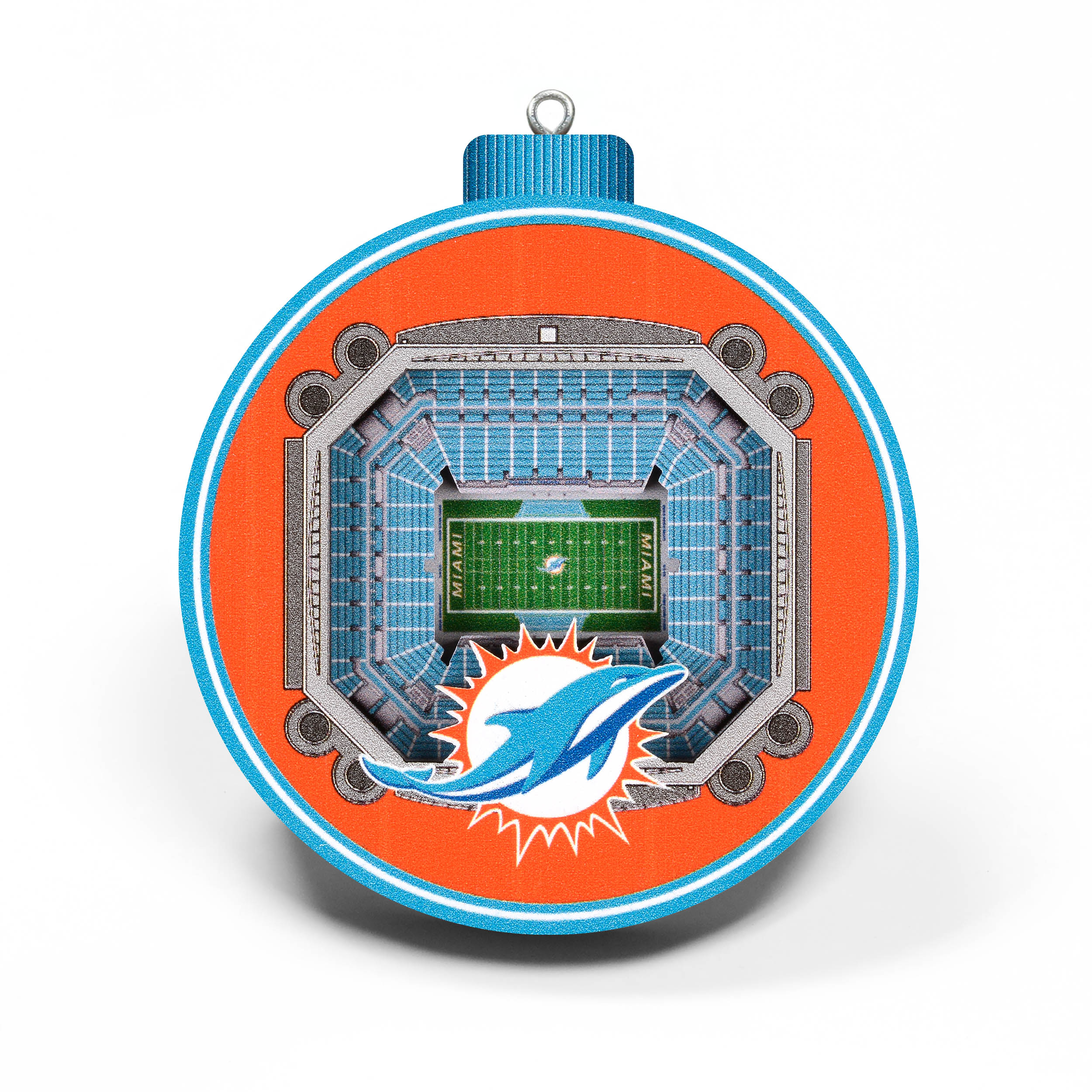 StadiumViews Miami Dolphins Multiple Colors/Finishes Sports Standard Indoor  Ornament Shatterproof