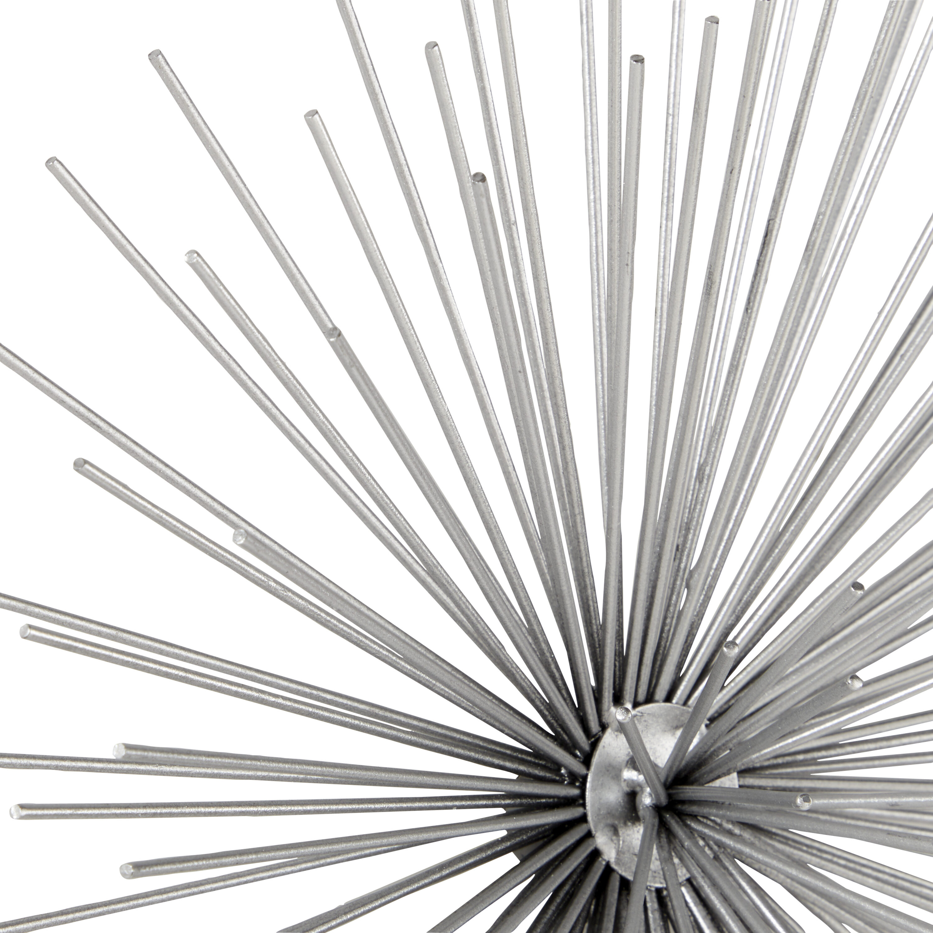 Silver Metal 3D Starburst Wall Sculpture Set of Three