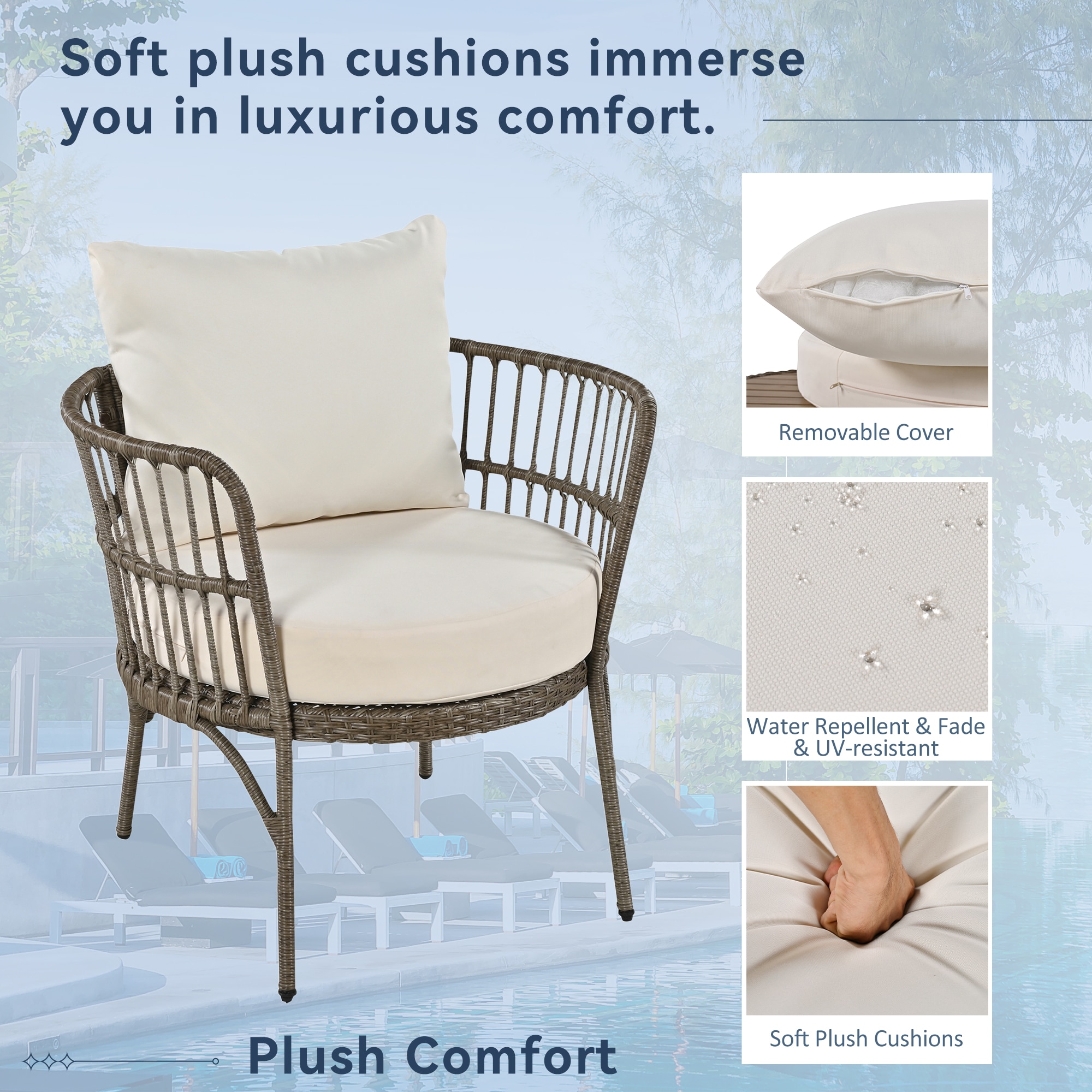 Forclover ALTR-08BE Patio-Conversation-Sets - View #4