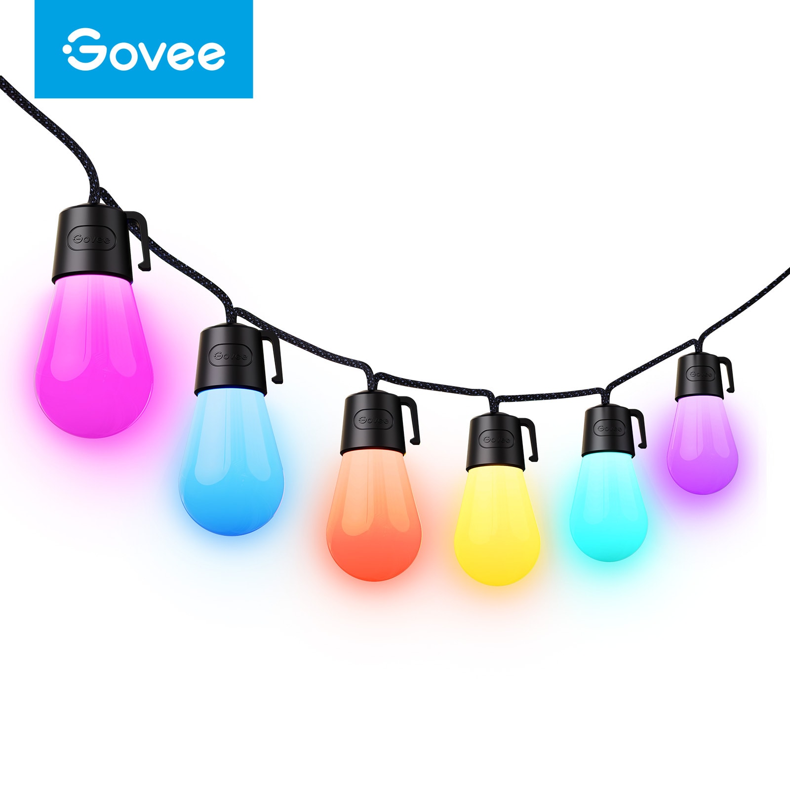 Govee 48-ft Multicolor String Light with 15 Changing-Light LED Edison Bulbs Bluetooth Compatibility Wi-fi Compatibility the String Lights department at Lowes.com