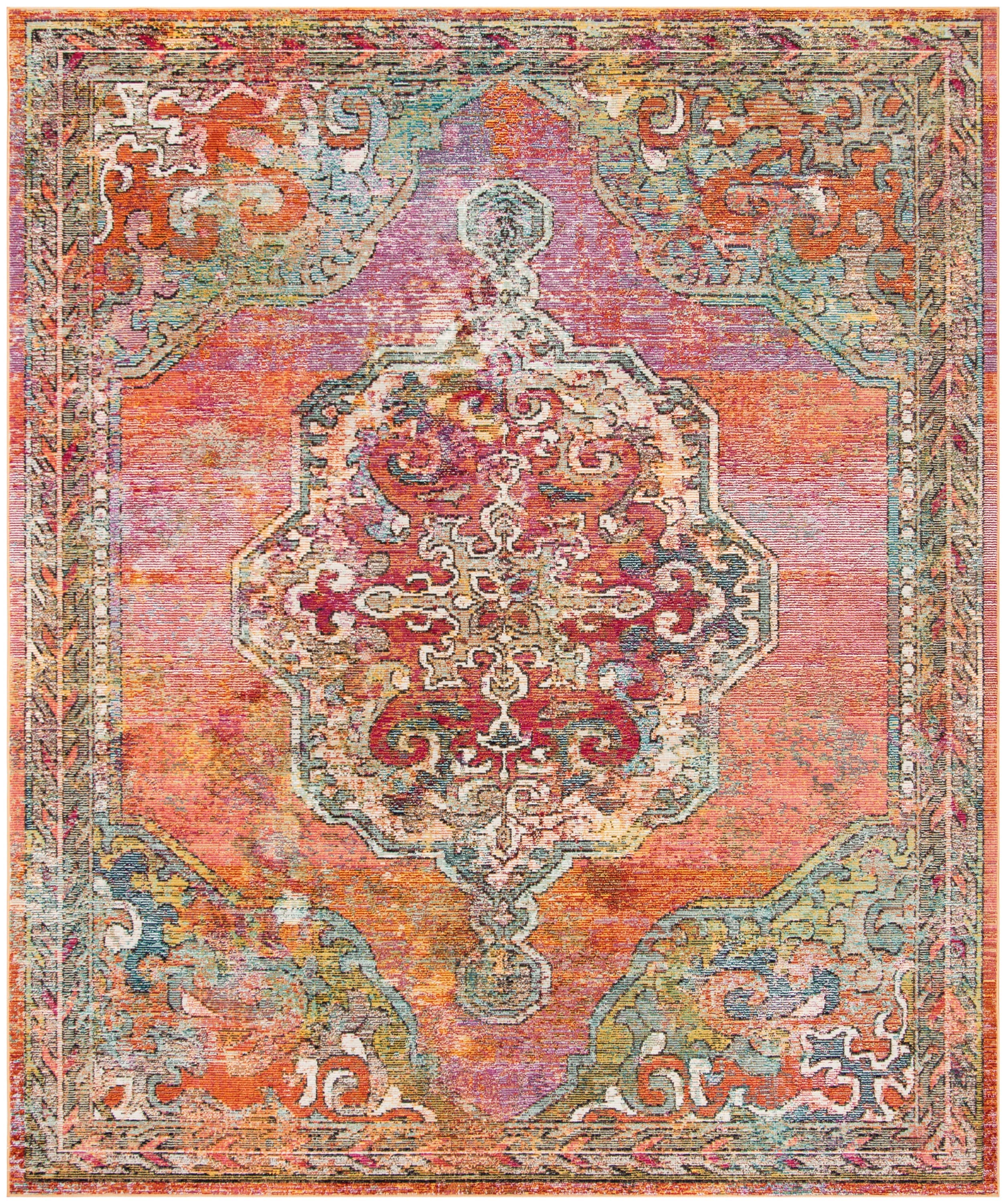 Light Blue 10' x 14' Reversible Oriental Synthetic Rug