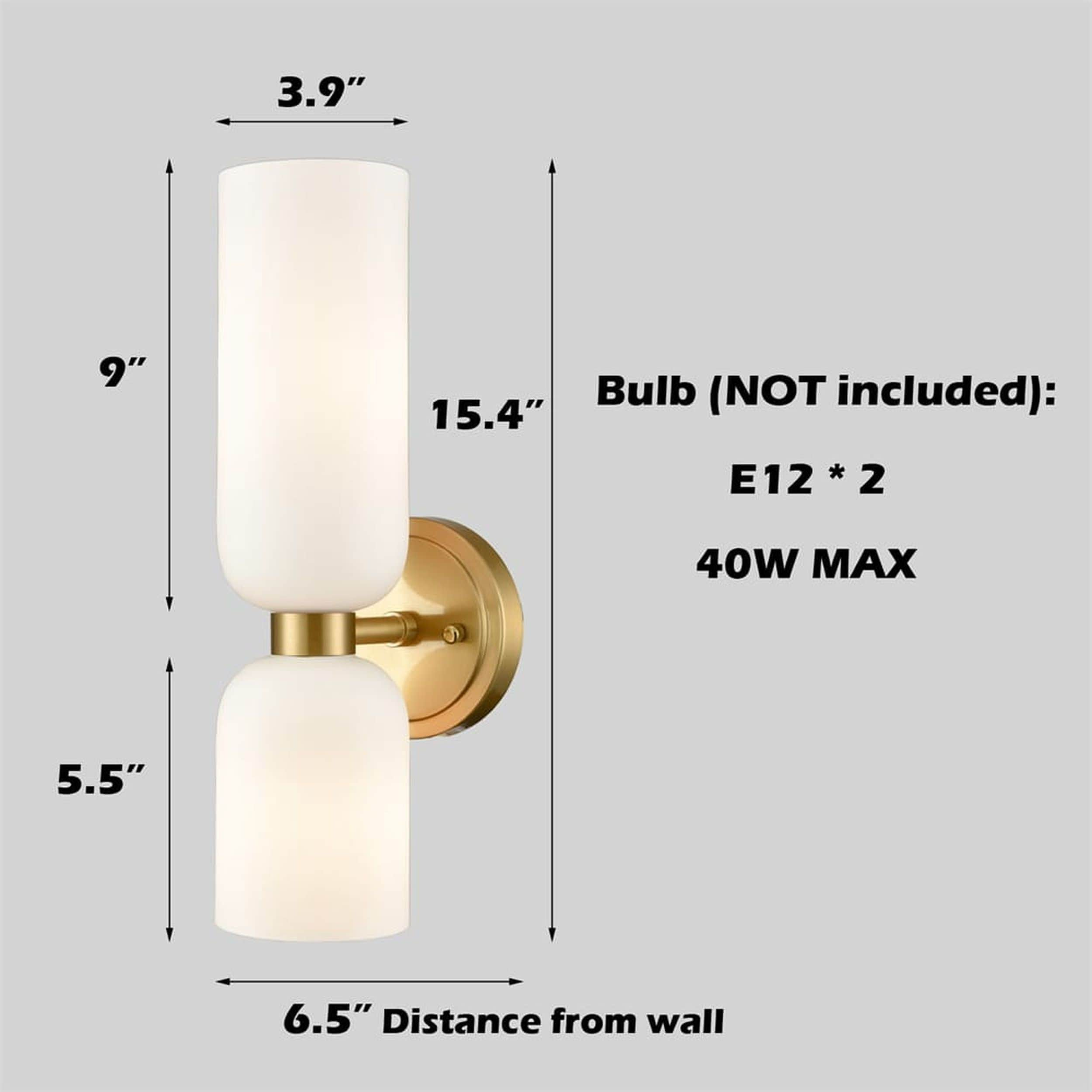 Claxy Opal 4.92-in W 2-Light Brushed Brass Modern/Contemporary Led ...