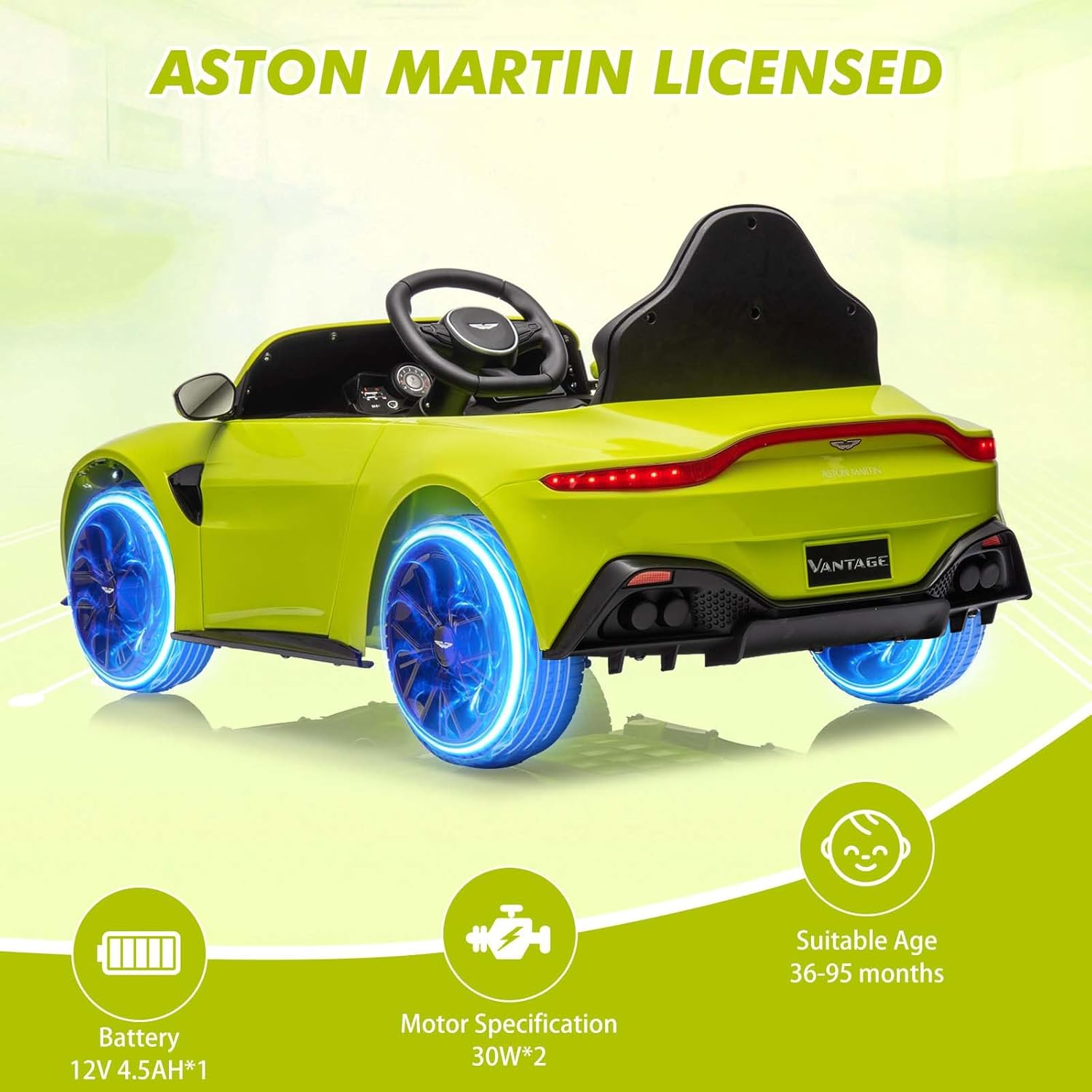 GarveeLife 12V Licensed Aston Martin Kids Ride on Car Electric Sports ...