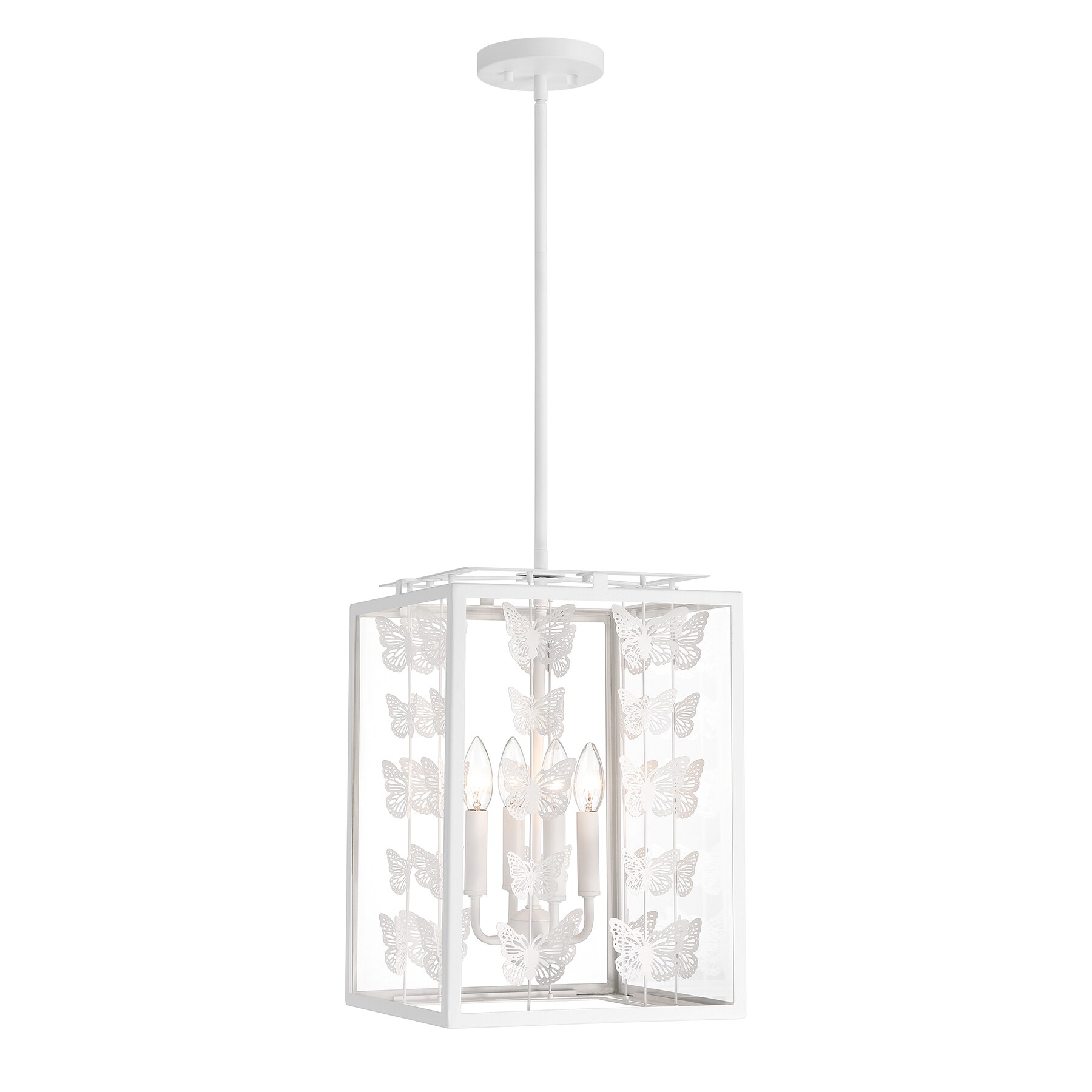 Savoy House 3-4197-4-83 Birch 4-Light Pendant in Bisque White 4 -Light Bisque White Modern/contemporary Art glass Rectangle Medium Hanging Pendant light