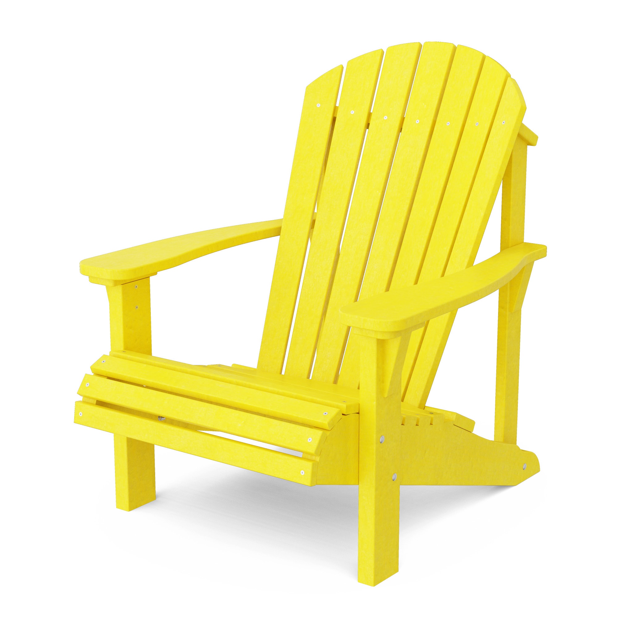 Wildridge LCC-111-LY Heritage Sunrise Lemon Yellow HDPE Frame Stationary Adirondack Chair with Slat Seat