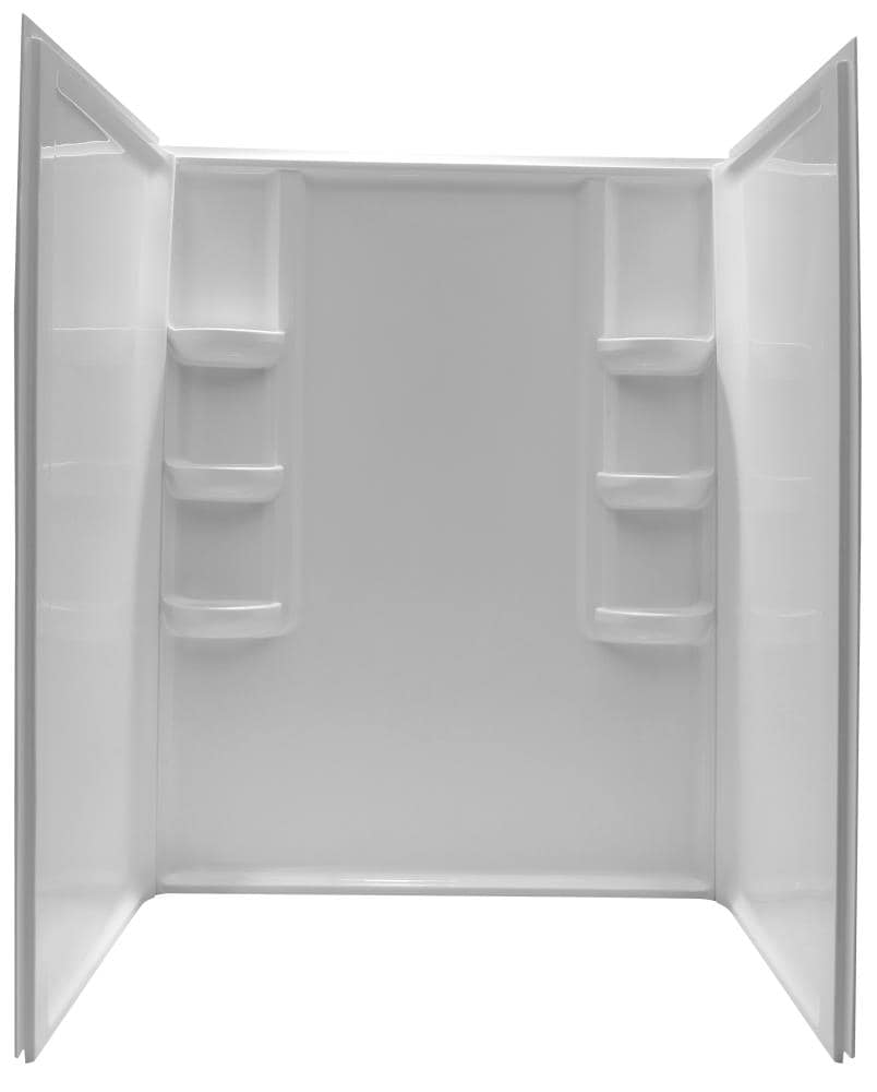 ANZZI SW-AZ009WH Lex-Class 60-in W x 36-in D x 74-in H White 3.0 -Piece Glue Up Alcove Shower panel kit
