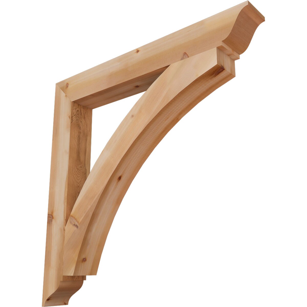 Ekena Millwork BKT06X48X48THR01SWR Thorton traditional smooth 5-1/2-in x 48-in x 48-in Western red cedar Brown Wood Standard bracket