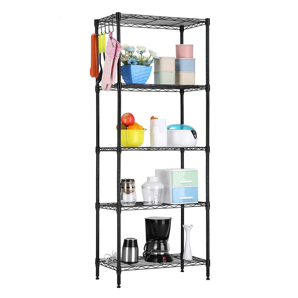 Winado LO1G51000151 Steel Heavy Duty 5 -Tier Utility shelving unit ( 21.25-in W x 11.42-in D x 59.06-in H ) ( Black , ( 150-lb lbs. Capacity Per Shelf )