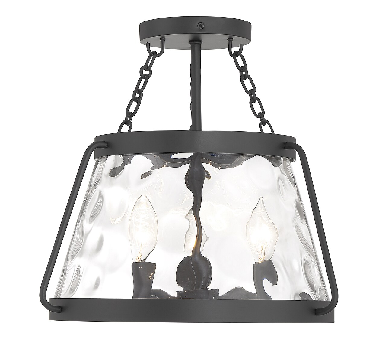 Savoy House Essentials 6-1802-3-89 Crawford 3 -Light 15-in Matte Black Semi Flush Mount Light