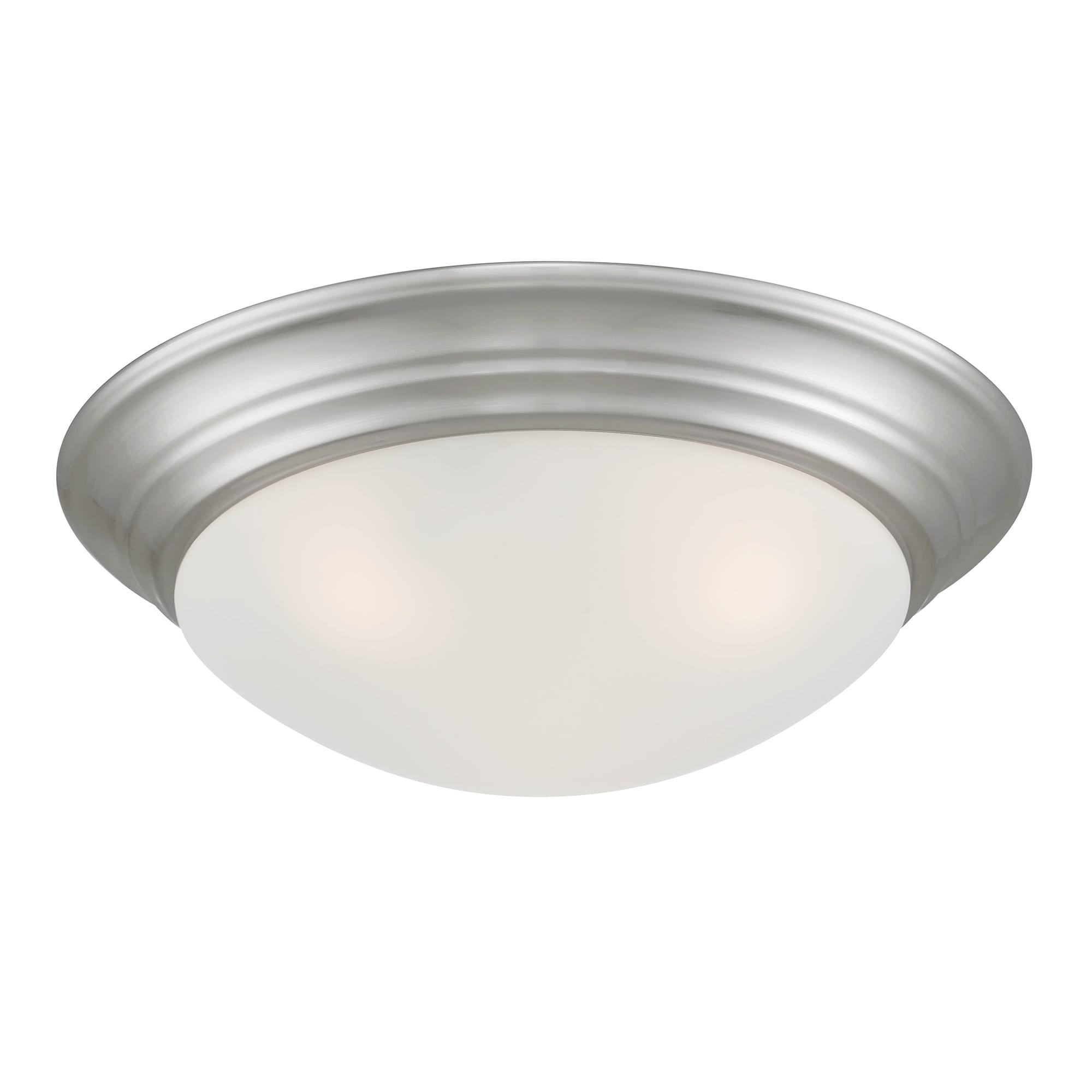 Modern Tap 14" Brushed Nickel & Glass Flush Mount Light