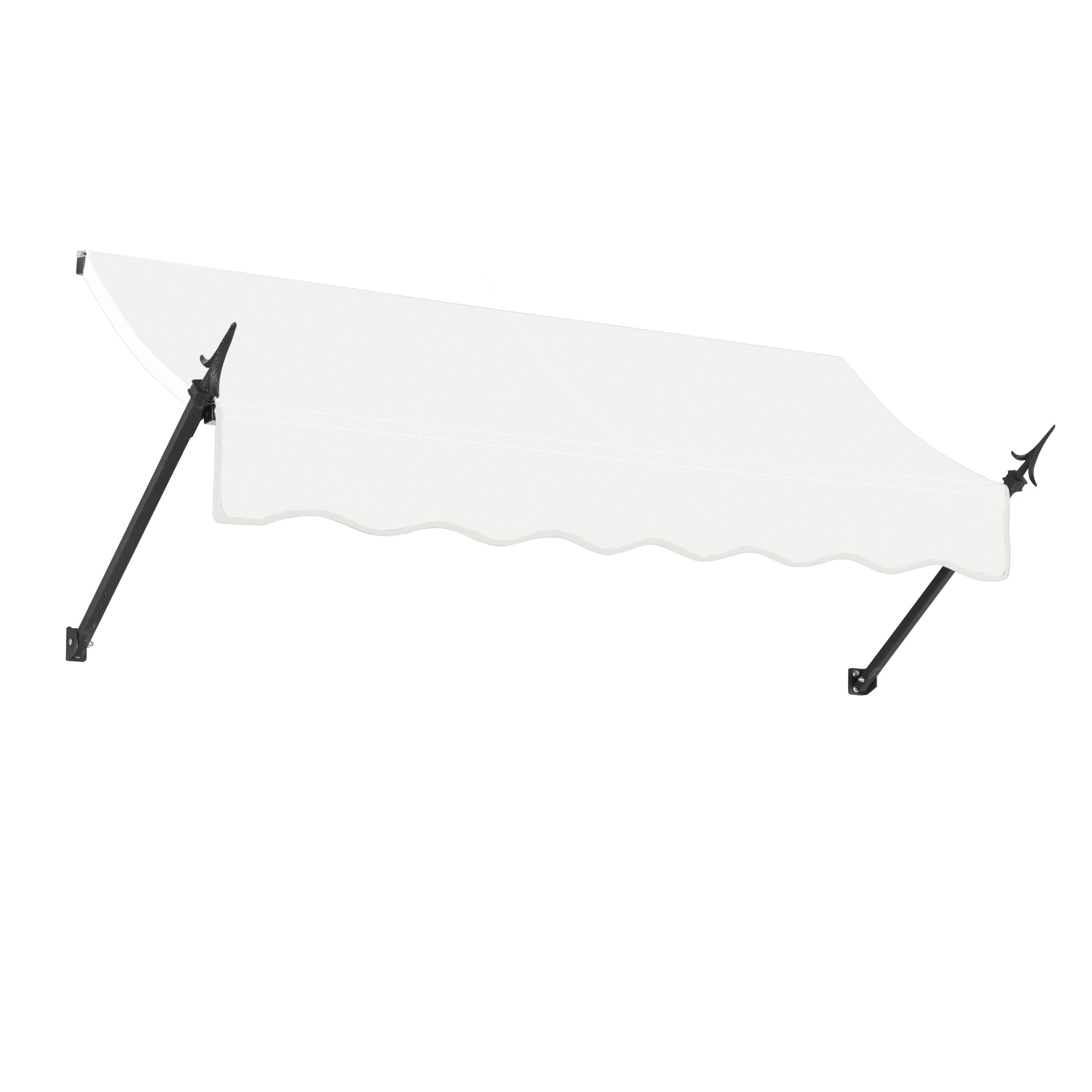 Awntech NO32-L-8W New Orleans 100.5-in Wide x 24-in Projection x 36-in Height Fabric Off White Solid Fixed Window/Door Awning
