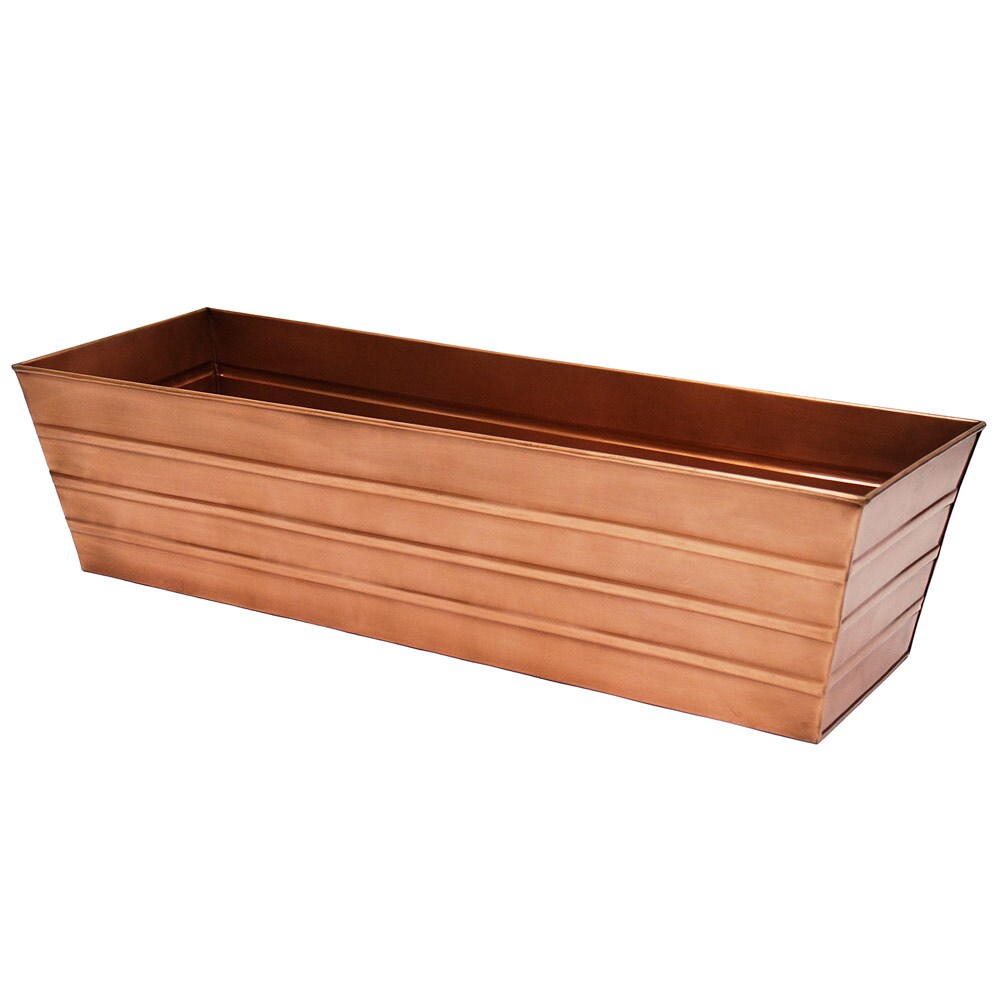 ACHLA Designs C-21C 9.5-in W Large Copper Metal Indoor/Outdoor Window box with Drainage Holes