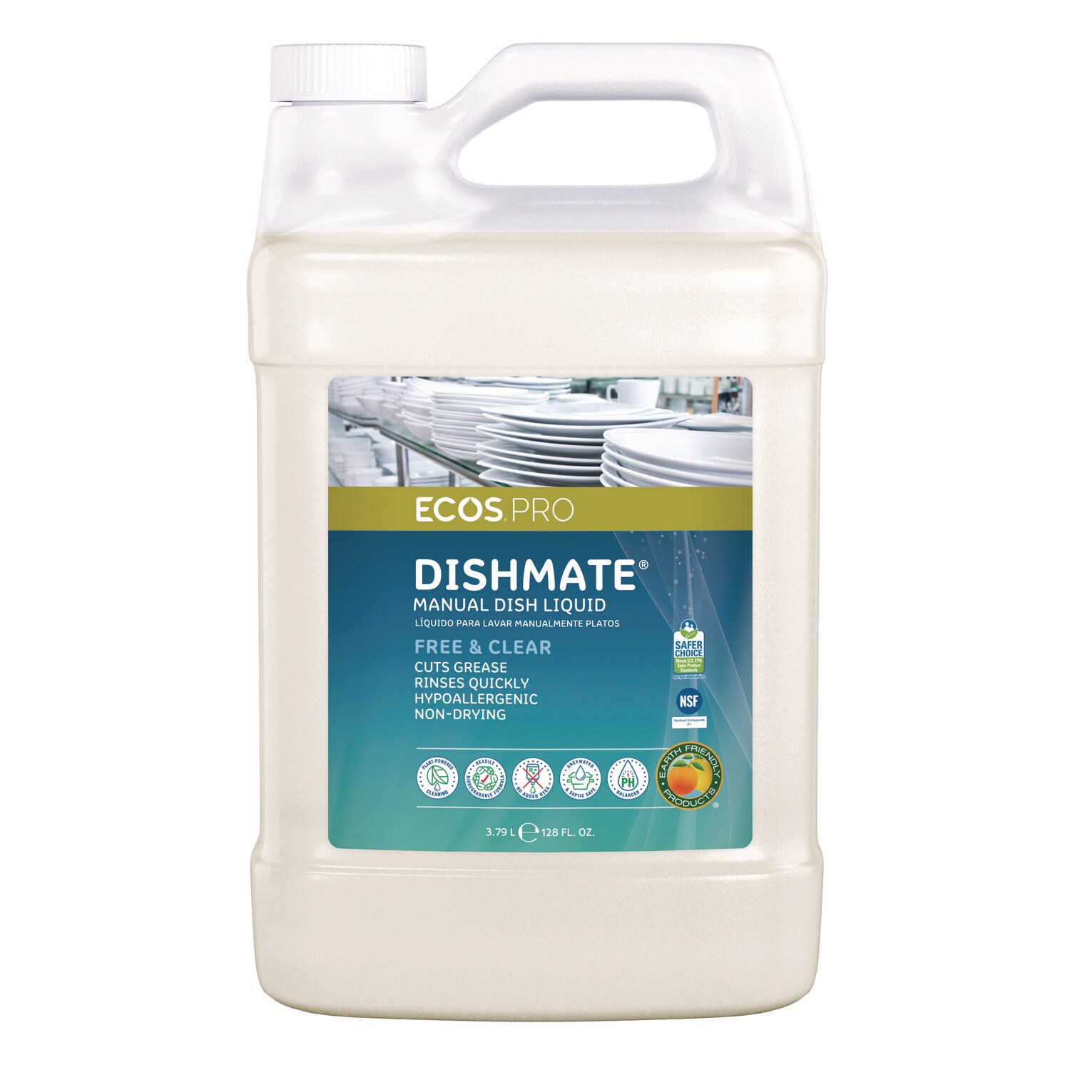 ECOS Dishmate Manual Dish Liquid 128 oz Bottle