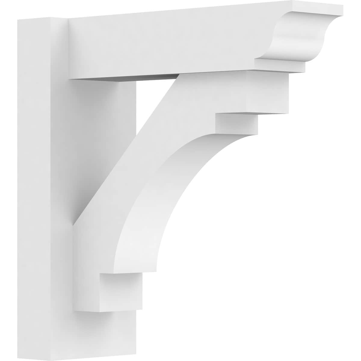 Ekena Millwork OUTP05X14X14MRC01 5-in W X 14-in D X 14-in H Merced Architectural Grade PVC Outlooker with Traditional Ends
