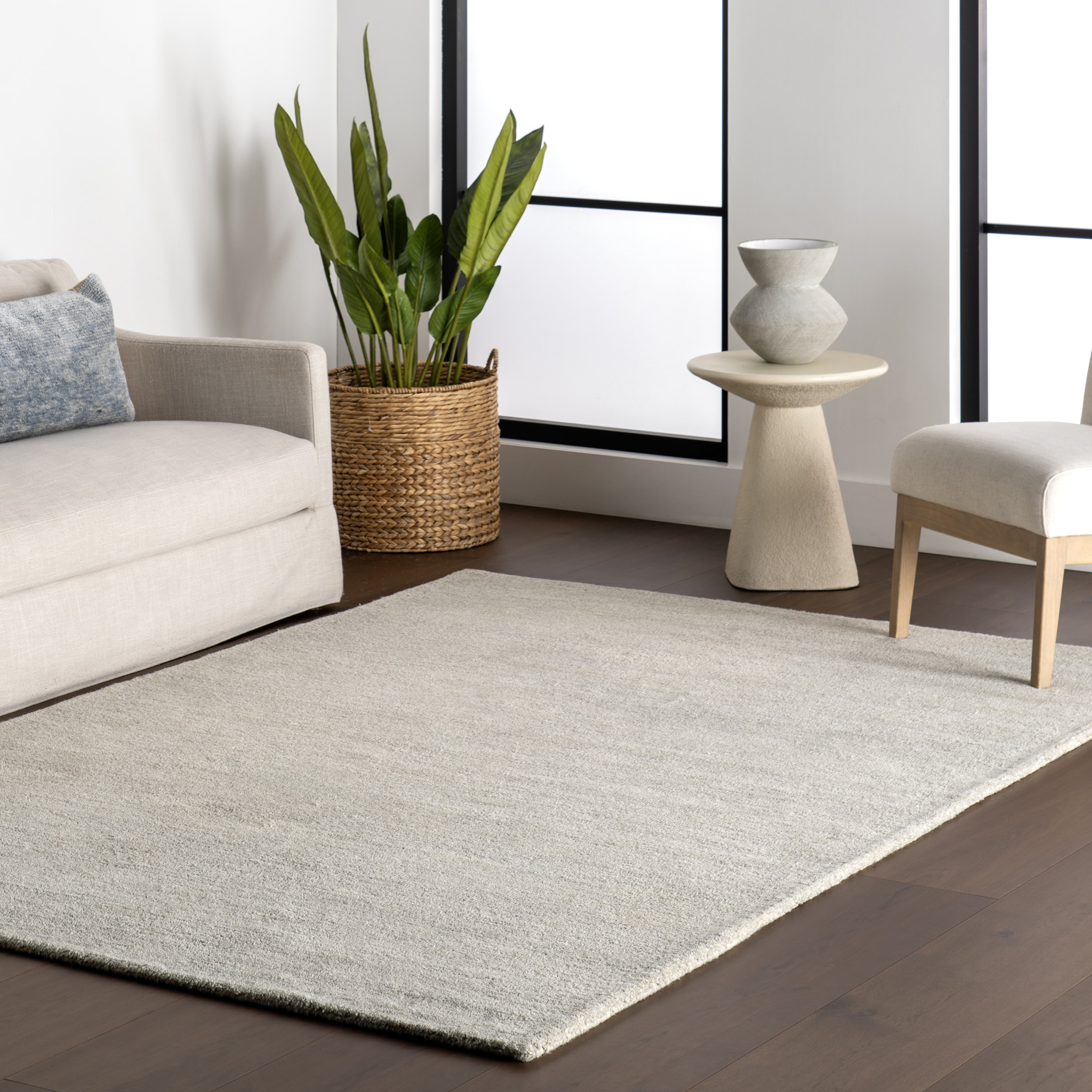 nuLOOM 200MTEG02A-609 Citra Solid Wool 6ft. x 9ft. Blue Grey Area Rug